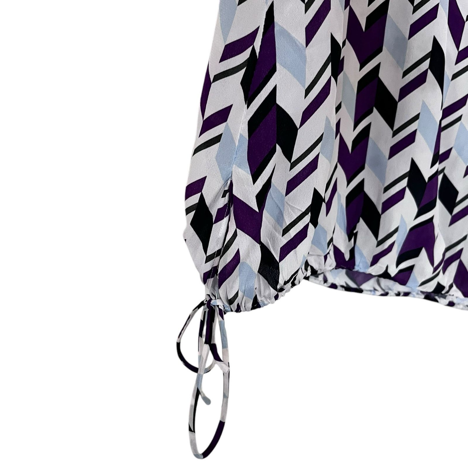 DOROTHEE SCHUMACHER Dorothee Schumacher Purple Geometric Print Fluid Blouse Size L / US 10 / IT 46 - 5 Thumbnail