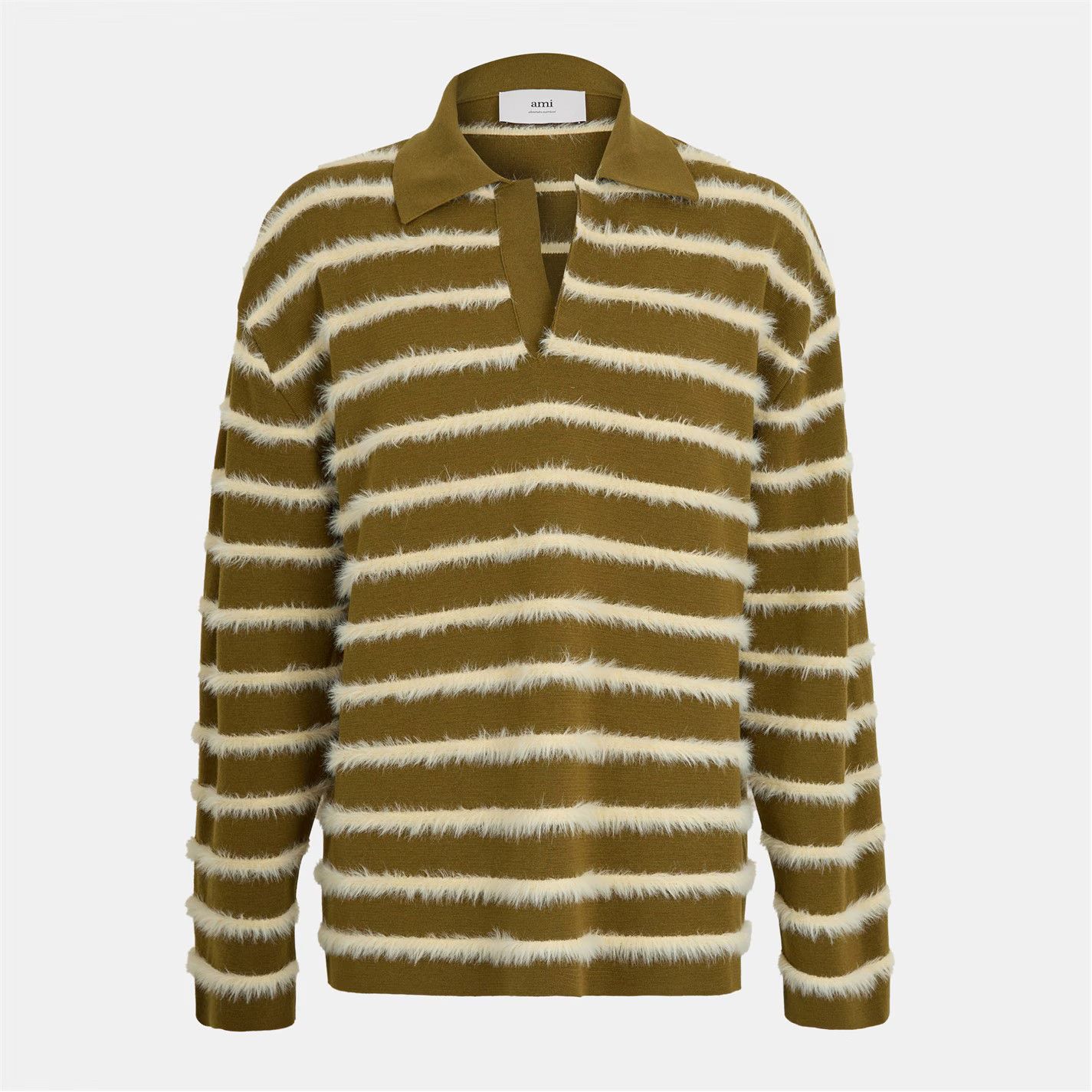 AMI o1g2r1mq0326 Fluffy Knitted Long Sleeve Polo Shirt Size US S / EU 44-46 / 1 - 1 Thumbnail
