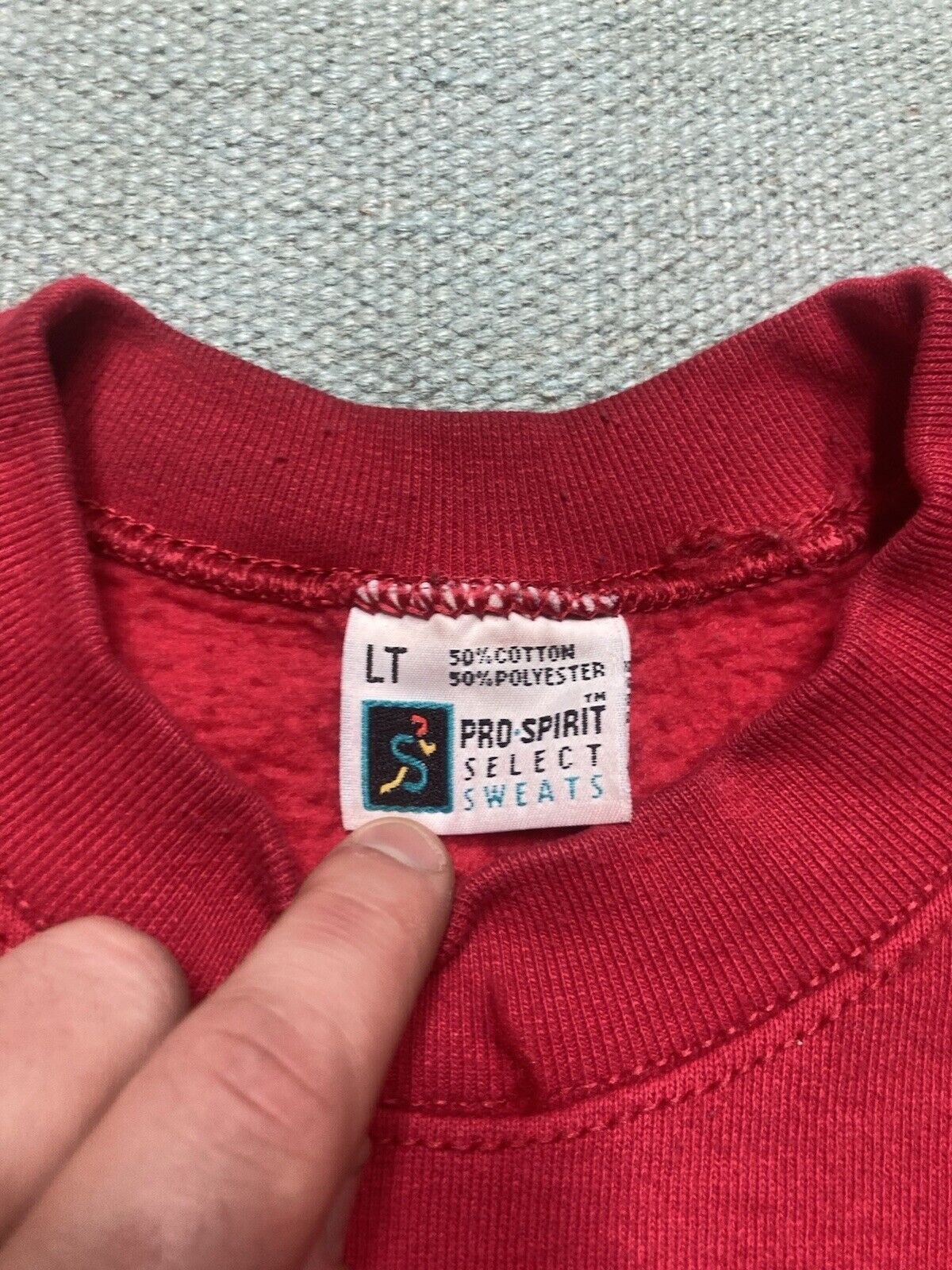 Vintage 80s sweatshirt pro spirit blank red plain USA large tall Size US L / EU 52-54 / 3 - 4 Thumbnail