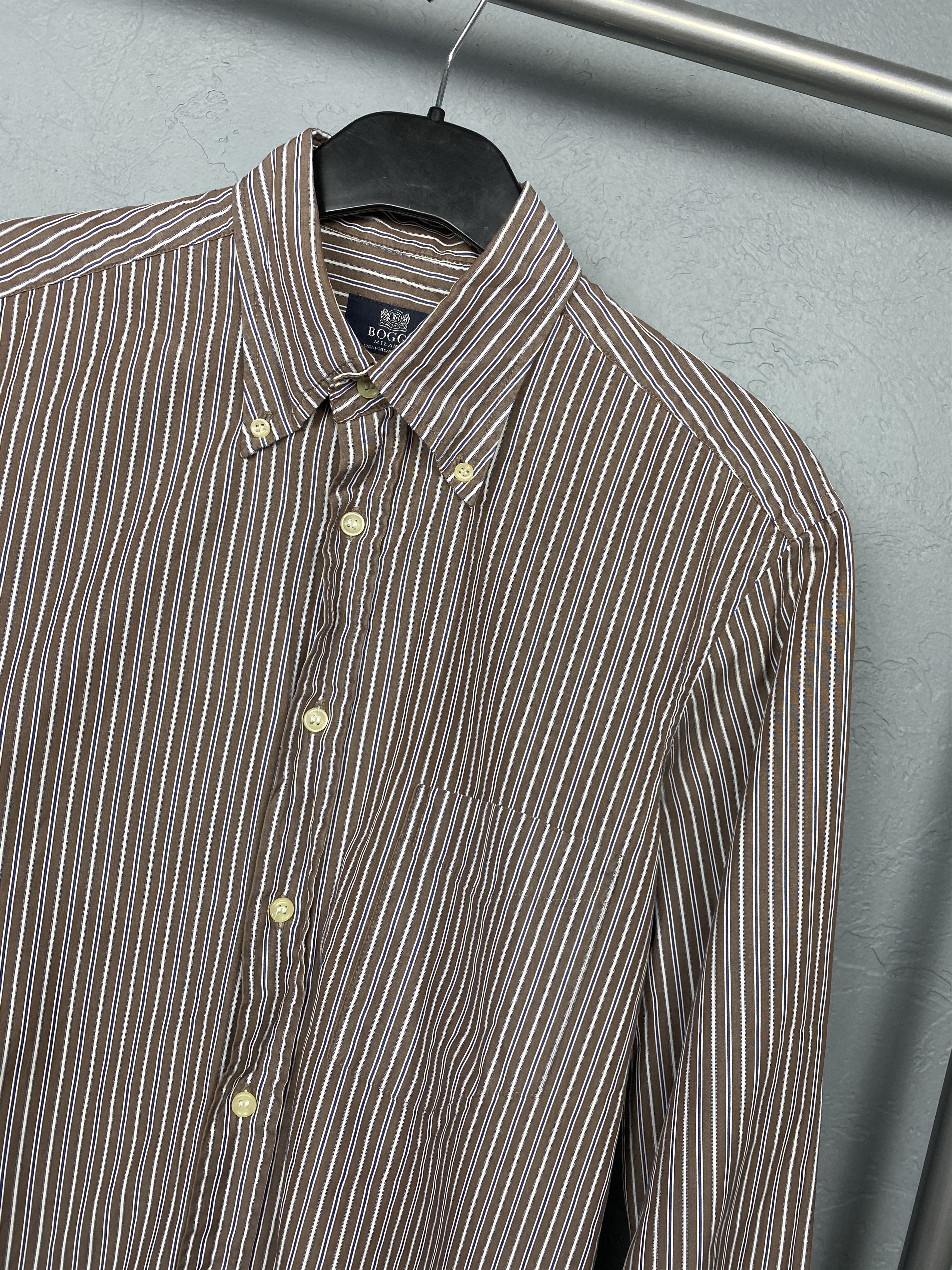 Boggi Boggi Vintage Mens Long Sleeve Striped Shirt Size US M / EU 48-50 / 2 - 2 Thumbnail