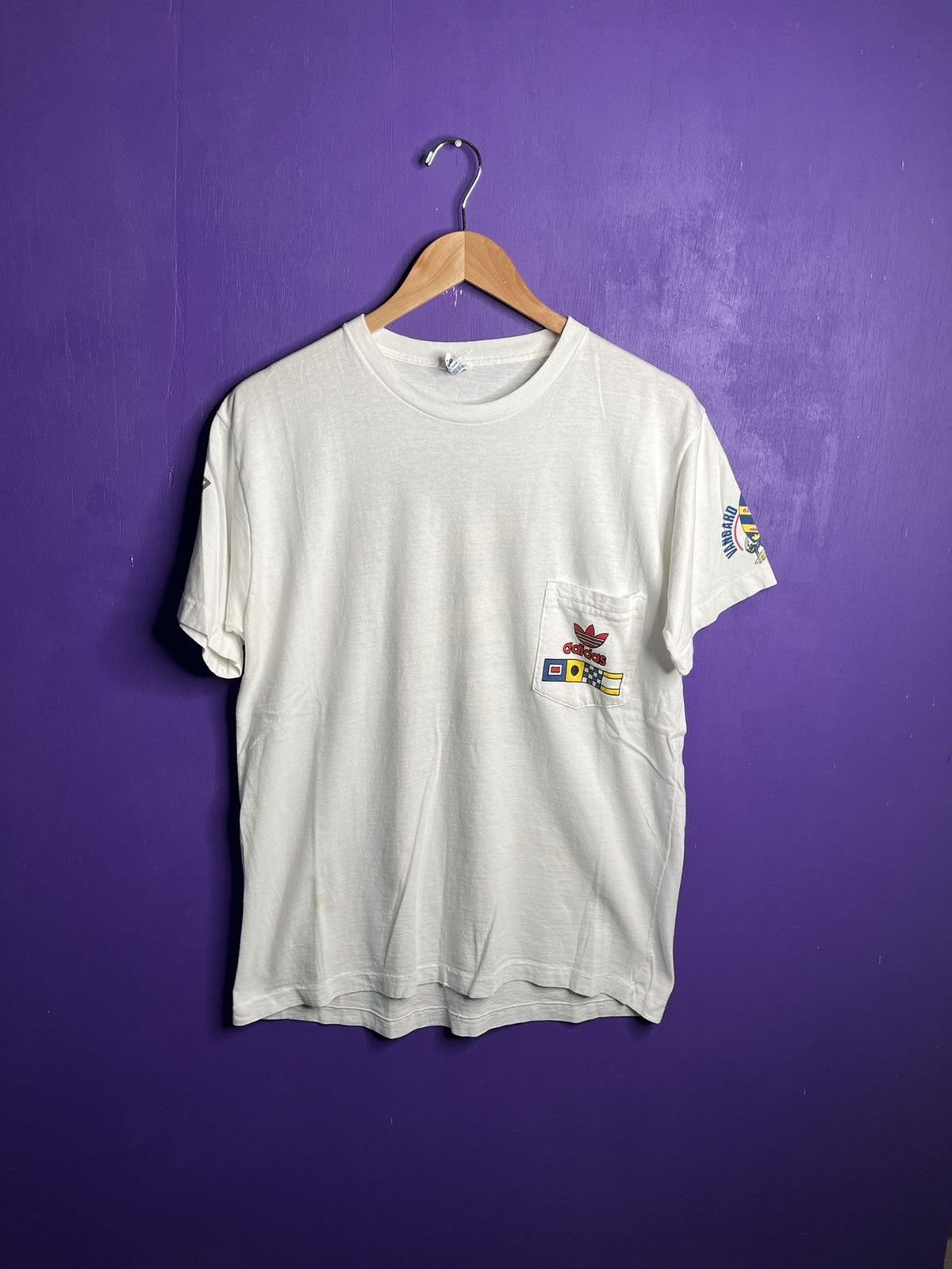Adidas Vintage 80s Adidas vanguard windsurfing pocket tee Size US L / EU 52-54 / 3 - 1 Thumbnail