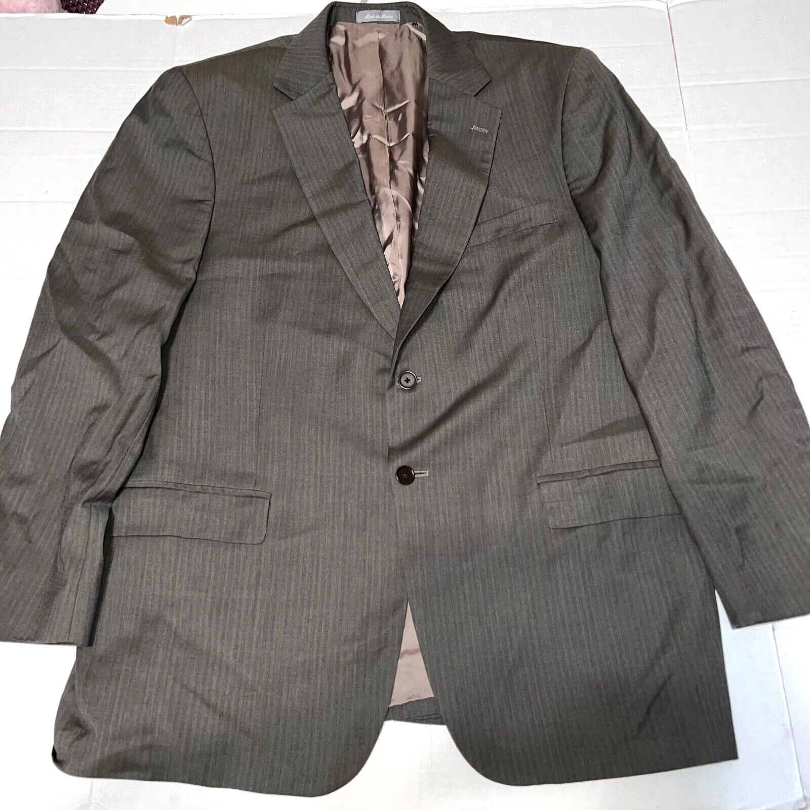 Oscar De La Renta Men’s Oscar De La Renta Grey Striped Blazer 46R W41 Wool 2B Size 46R - 1 Thumbnail
