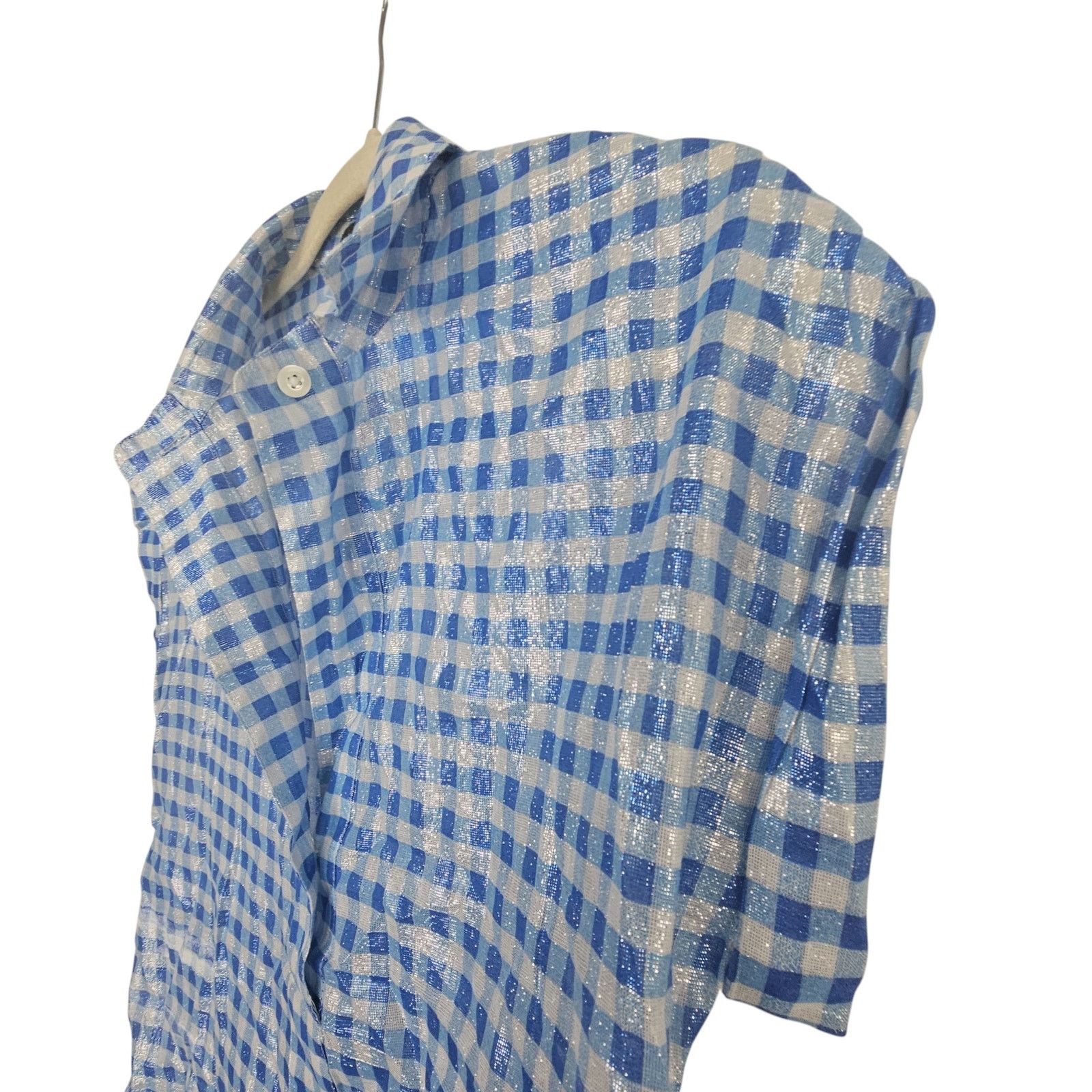 J.Crew J. Crew Womens Metallic Gingham Popover Tunic Size 2 Preppy Size XS / US 0-2 / IT 36-38 - 5 Thumbnail