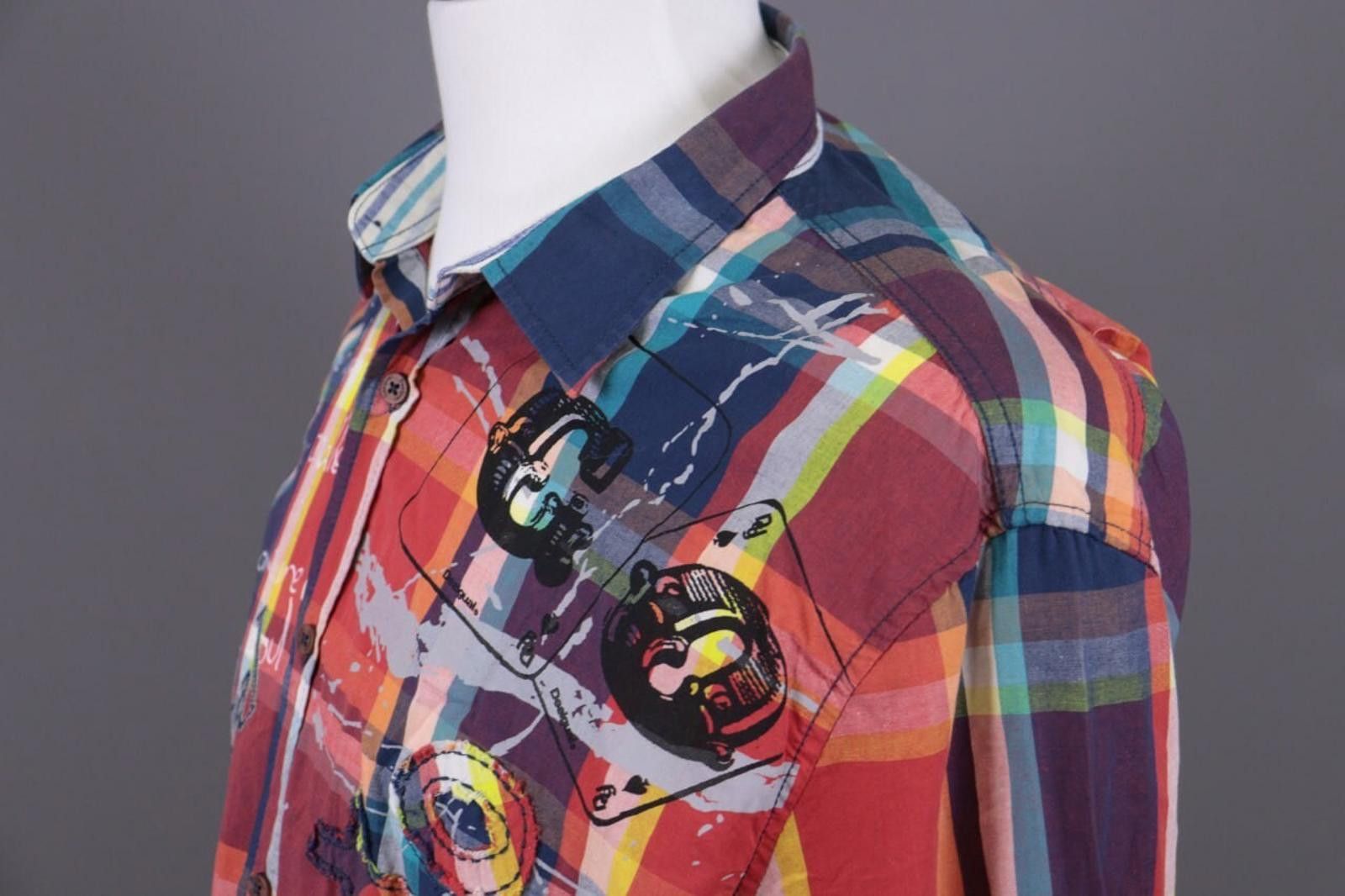 Desigual Desigual Multicolor Big Logo Check Shirt Sz XXL / 2XL Size US XXL / EU 58 / 5 - 6 Thumbnail