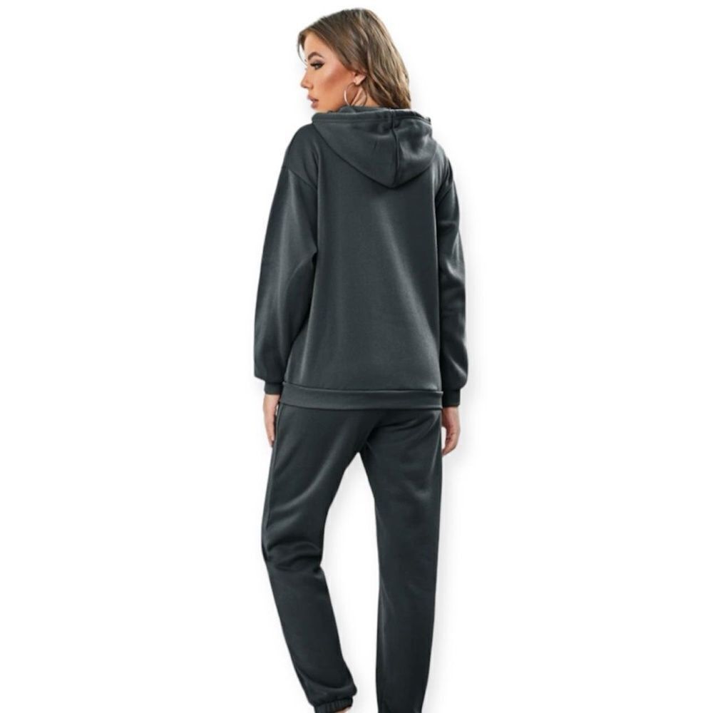 Shein Shein Women’s Gray Sweatshirt & Jogger Set Size S Thermal Li Size S / US 4 / IT 40 - 2 Thumbnail