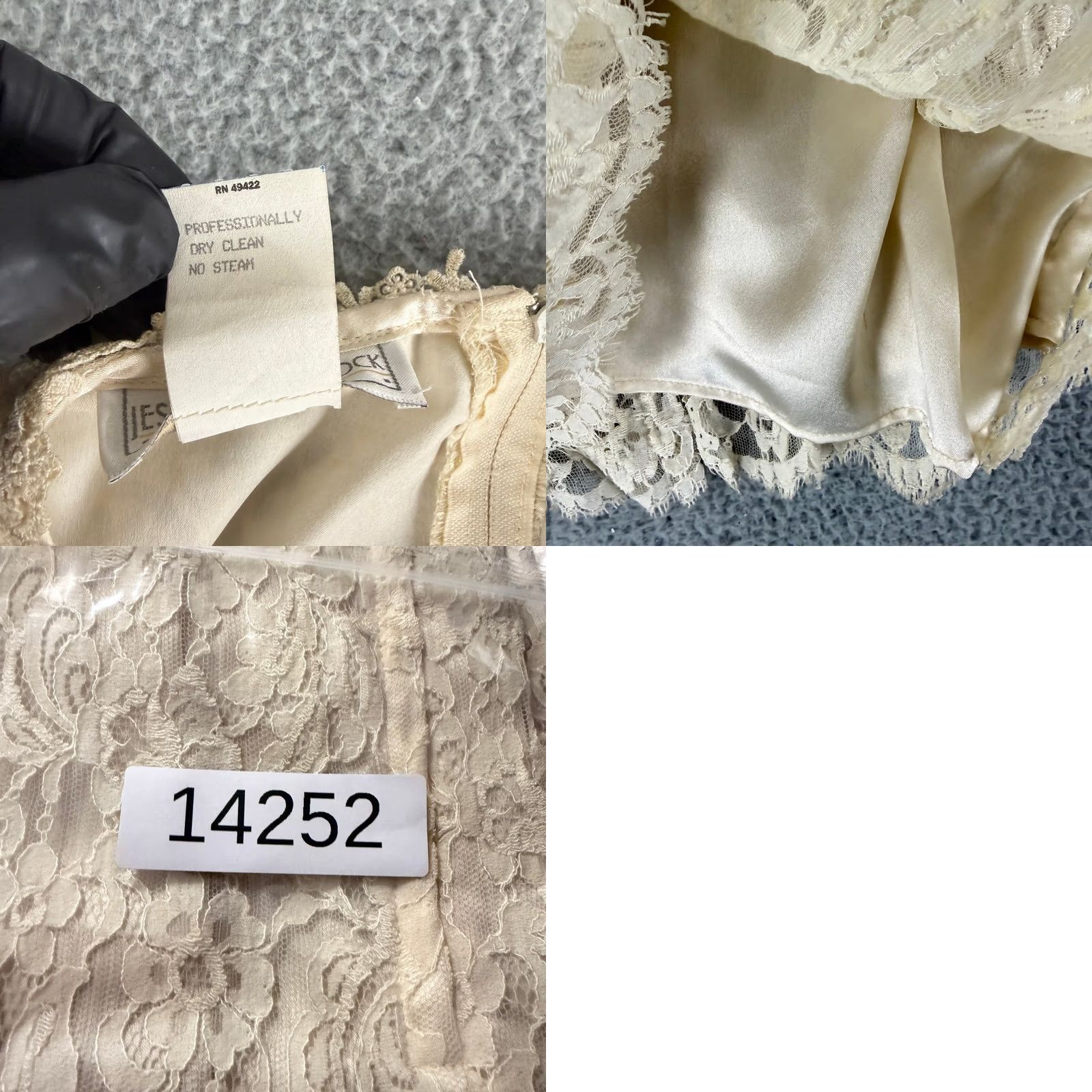 Jessica McClintock VINTAGE Jessica McClintock Lace Dress Womens 10 Long Sleeve Ivory Floral Bride Formal Wedding Dress Size L / US 10 / IT 46 - 9 Thumbnail