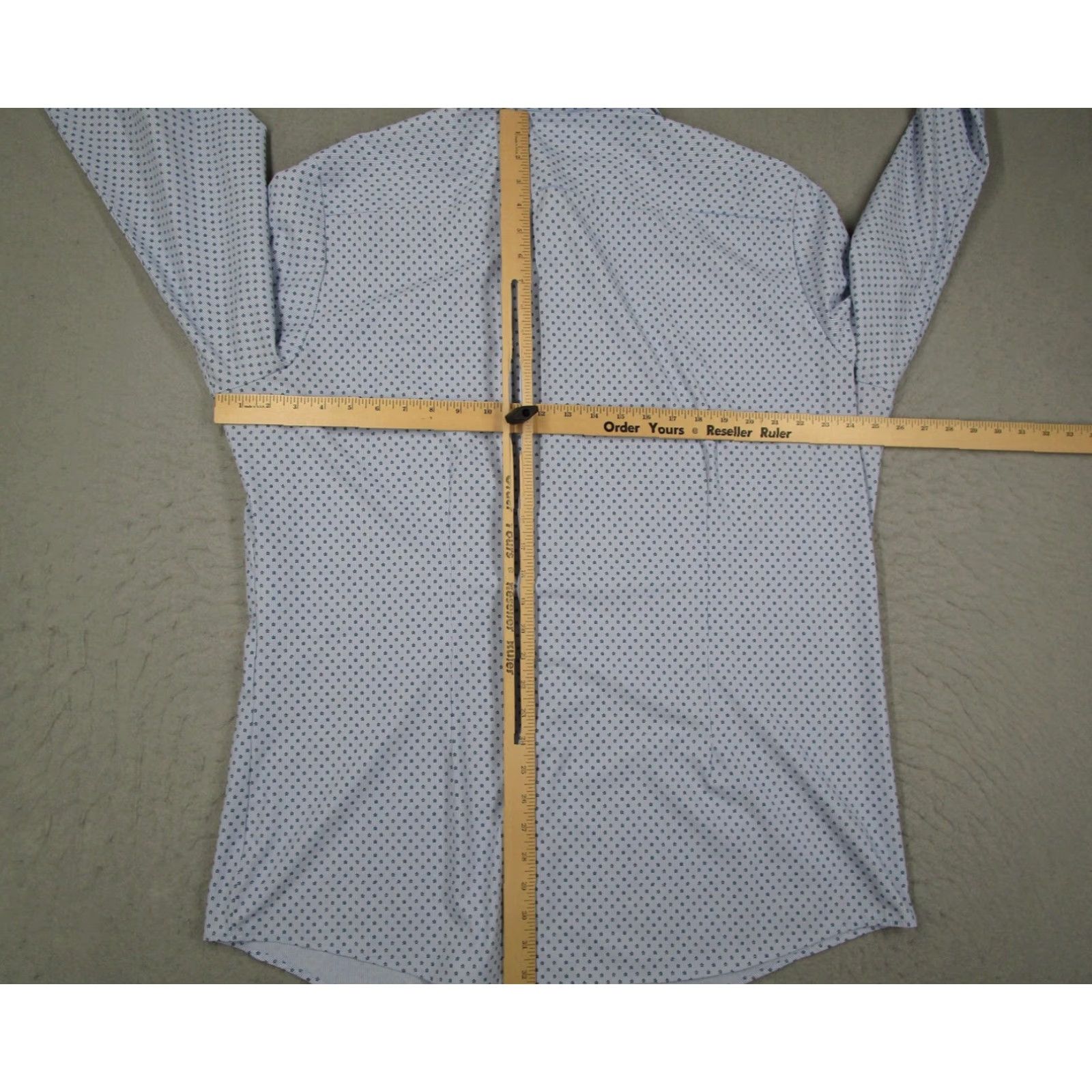 Mizzen+Main Mizzen+Main Shirt Mens 2XL Blue Striped Print Dress Shirt Slim Fit Performance Stretch Button Front Casual/Semi-Formal Menswear Size 48R - 6 Thumbnail
