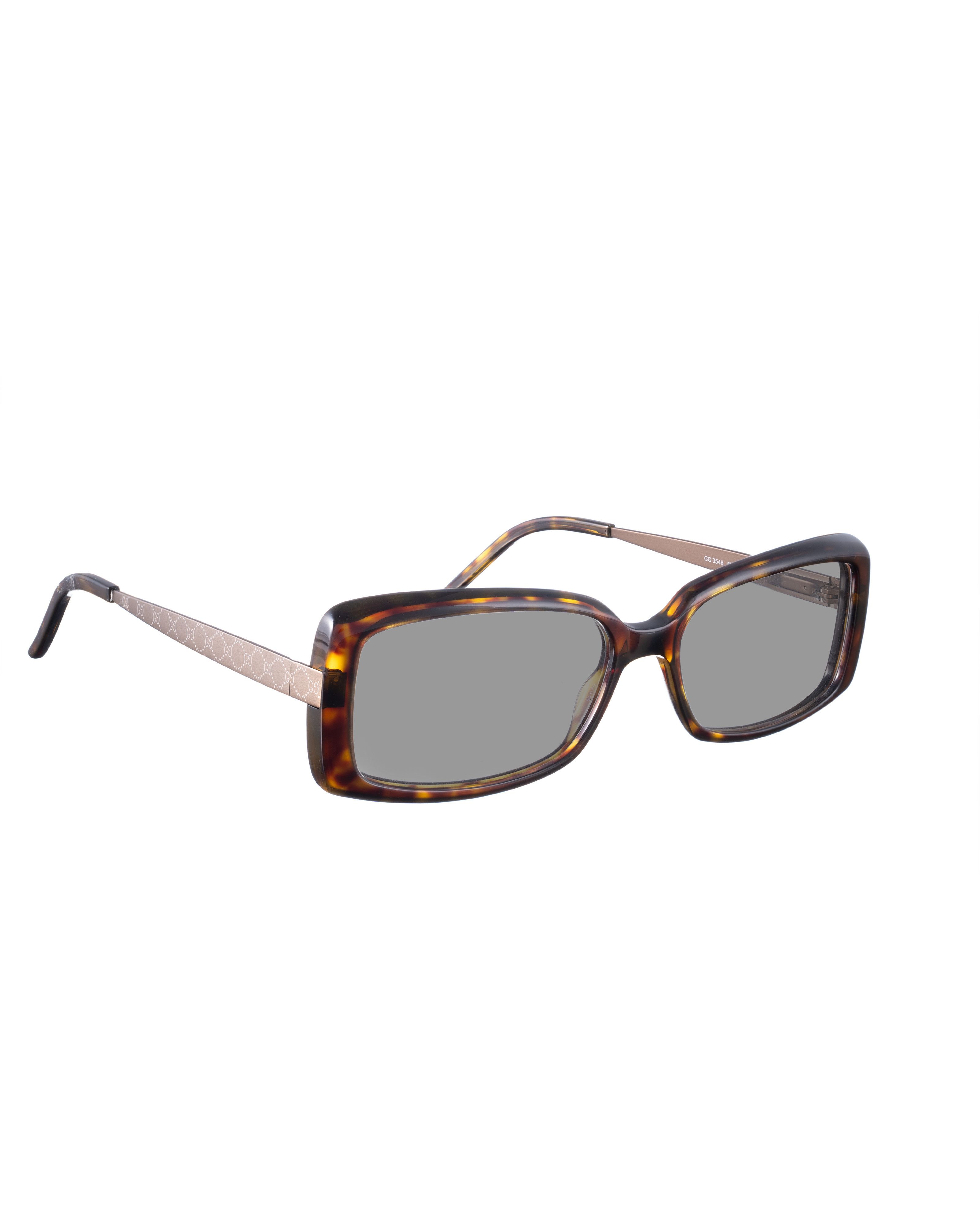Gucci Gucci 00s Havana Rectangular Monogram Sunglasses Size ONE SIZE - 1 Thumbnail