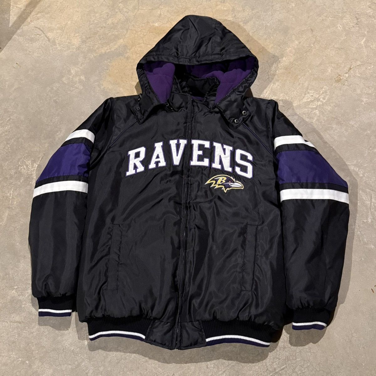 Vintage Vtg 2000s Baltimore Ravens G-III Fleece Lined Bomber Jacket Size US L / EU 52-54 / 3 - 2 Thumbnail