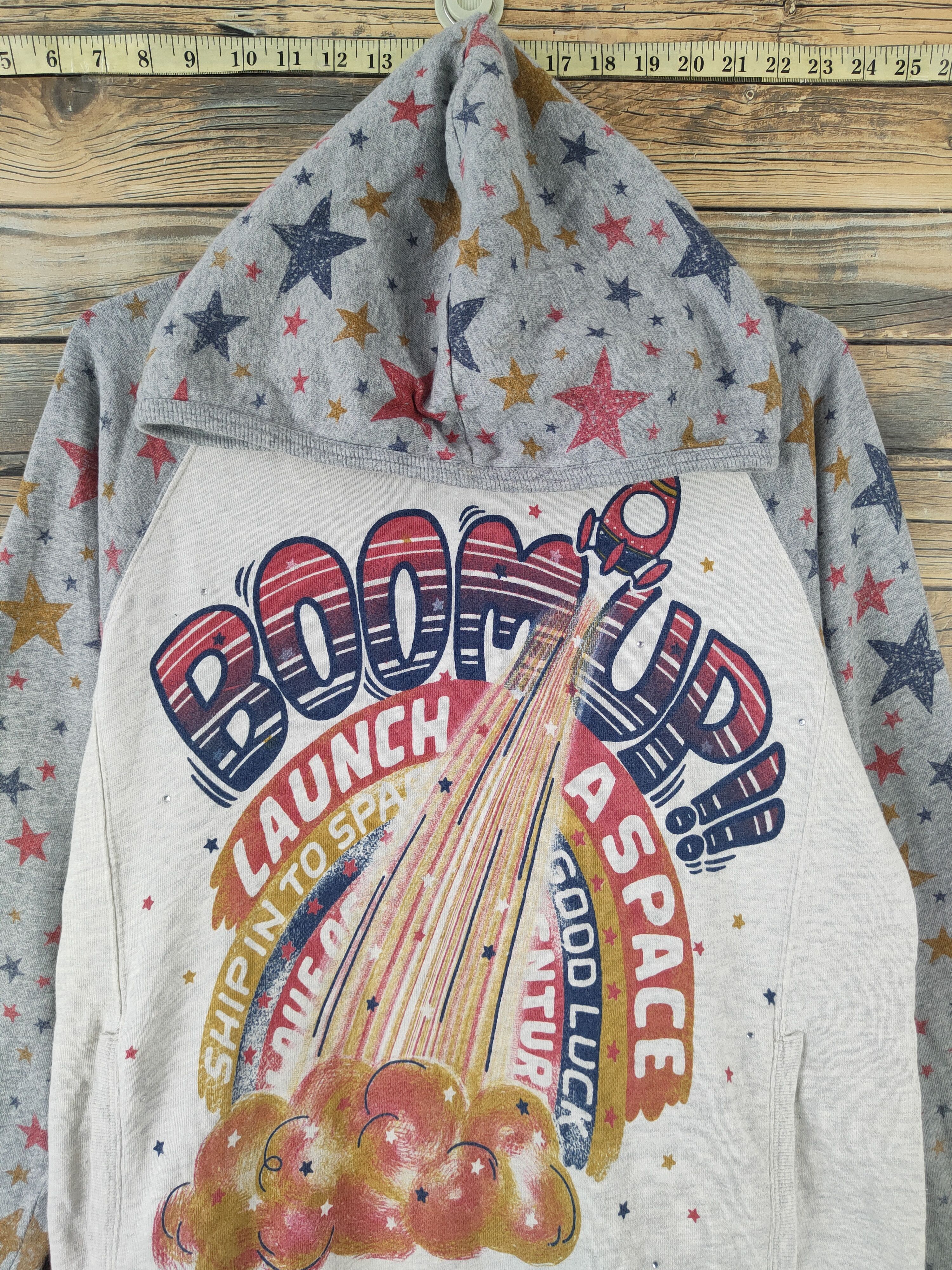Japanese Brand DL Rough Gray Star Hoodie Sweatshirts# 2071 Size M / US 6-8 / IT 42-44 - 2 Thumbnail