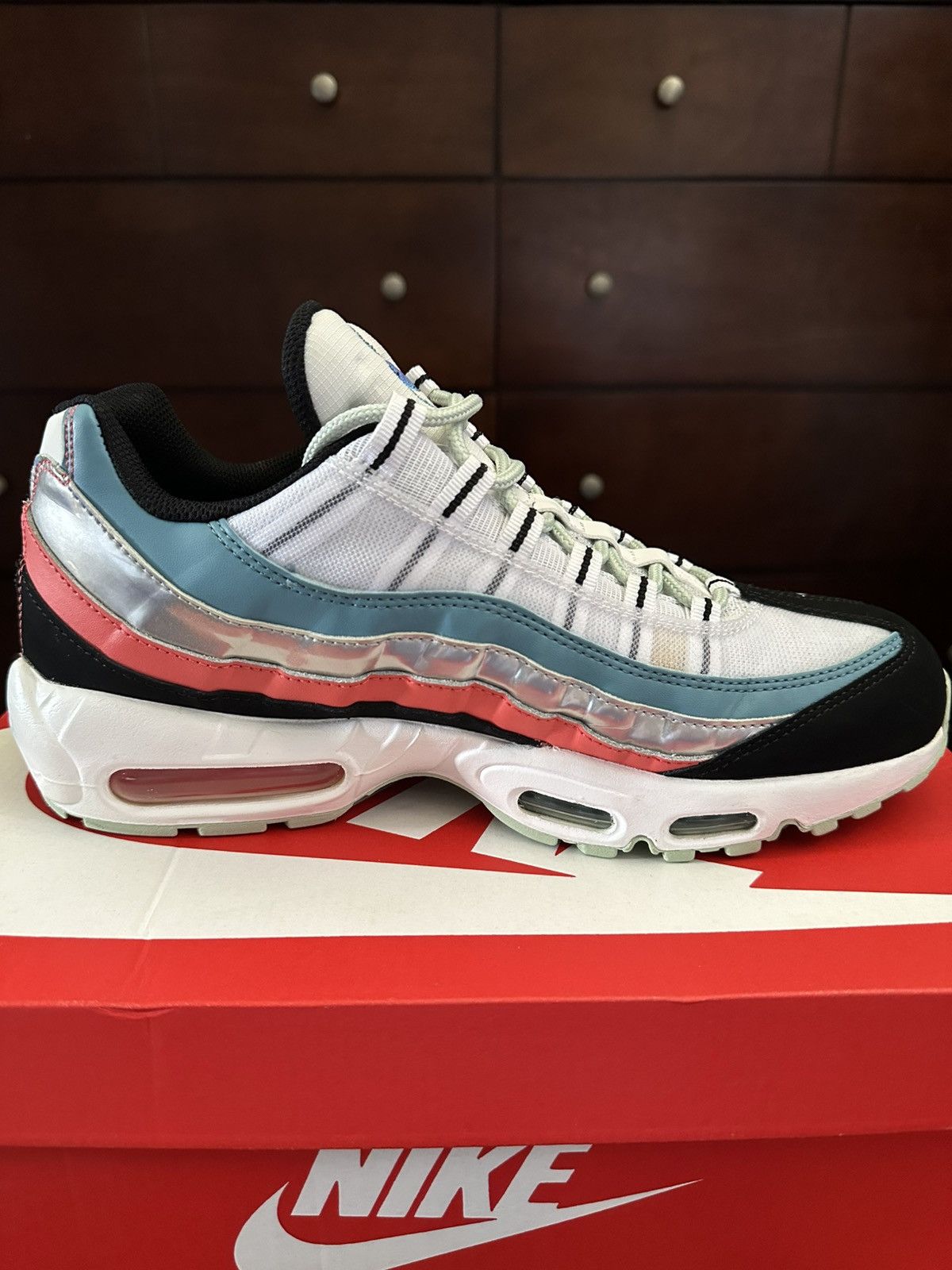Nike Nike Air Max 95 Aliens White Black-Cerulean Size US 10 / EU 43 - 6 Thumbnail