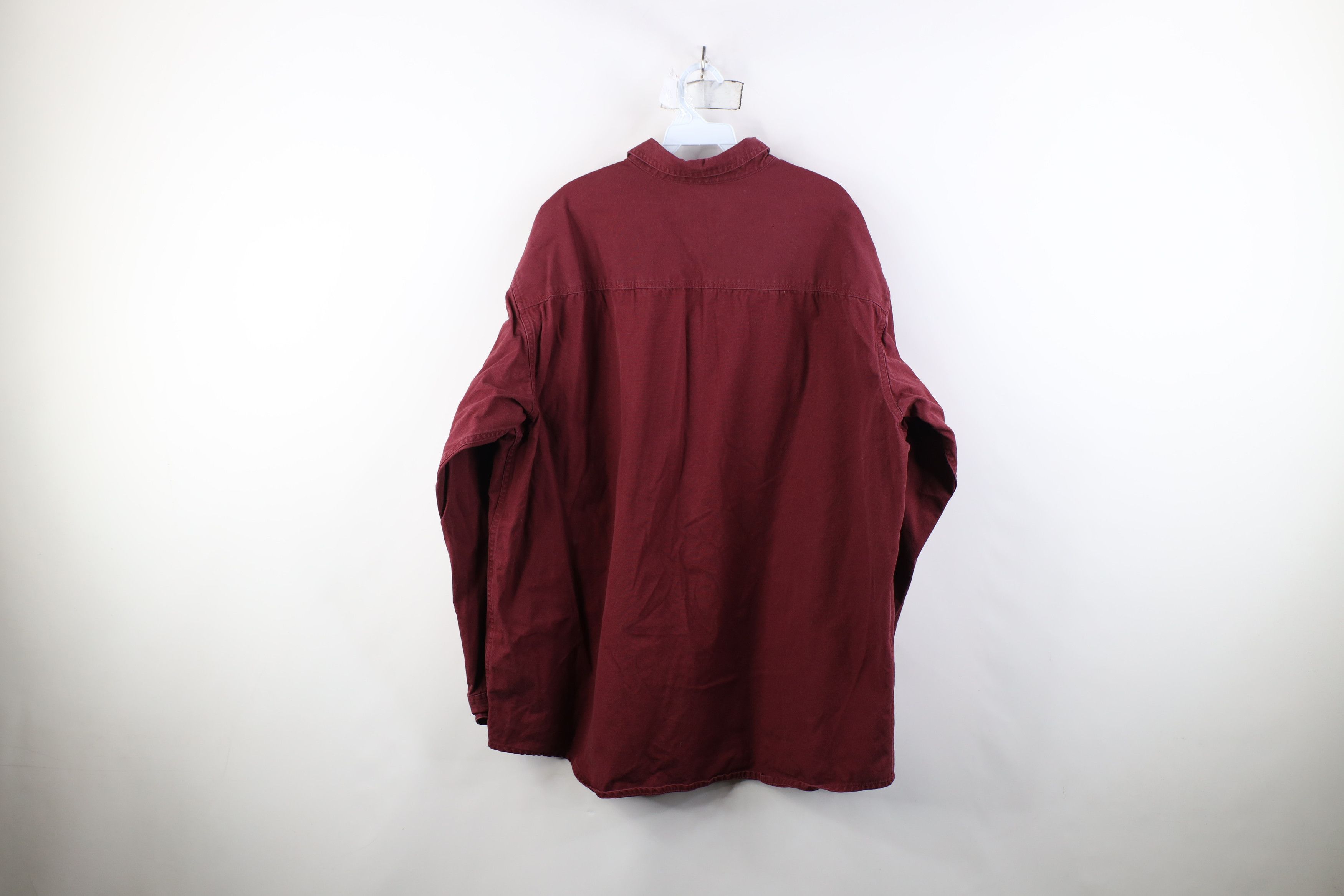 Cabelas Vintage Cabelas Heavyweight Canvas Collared Button Shirt Red Size US XXL / EU 58 / 5 - 11 Thumbnail