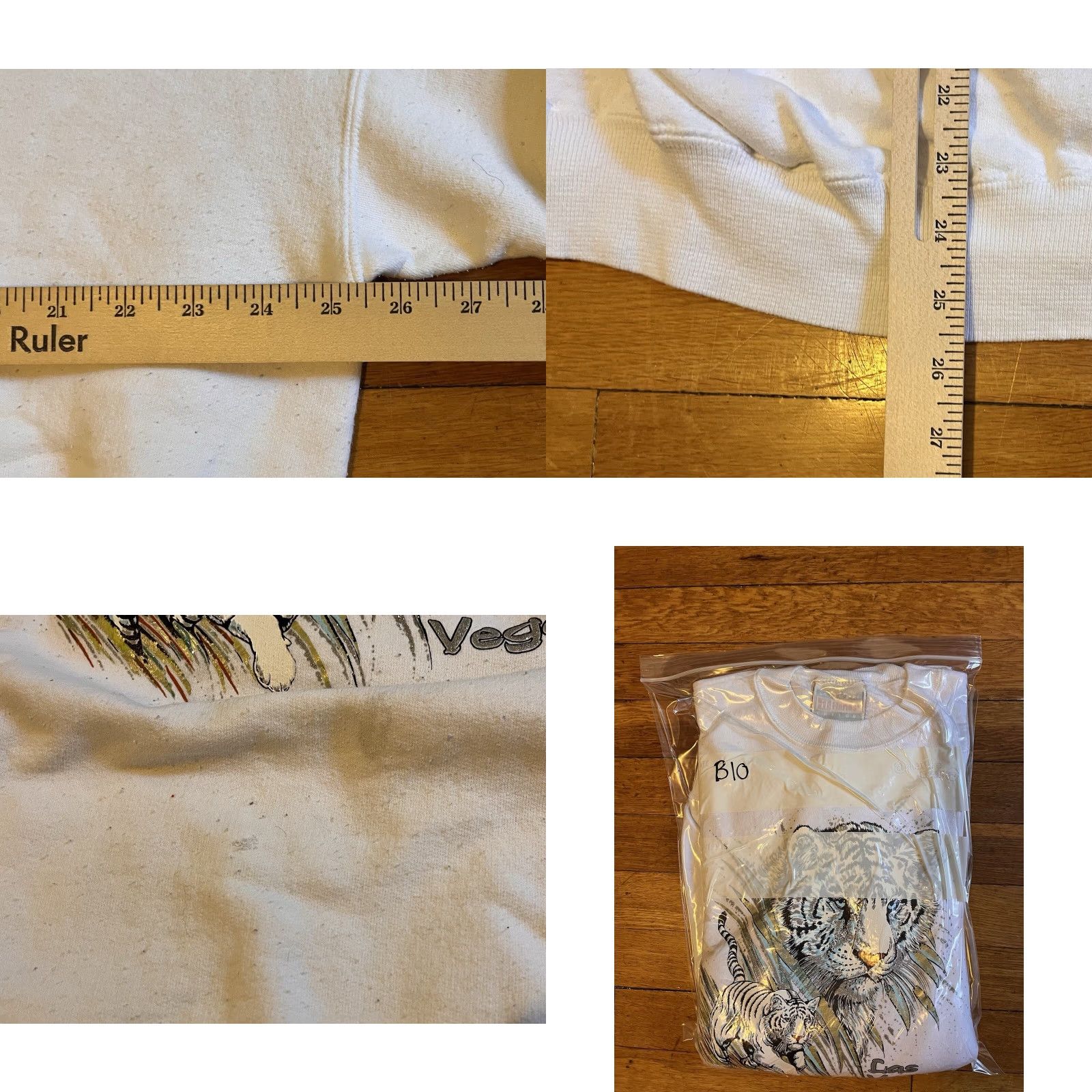 Hanes VINTAGE Hanes Sweatshirt Men 2XL White Tigers Las Vegas Cowboy City Graphic Print 90s Pullover Crew Neck Size US XXL / EU 58 / 5 - 8 Thumbnail