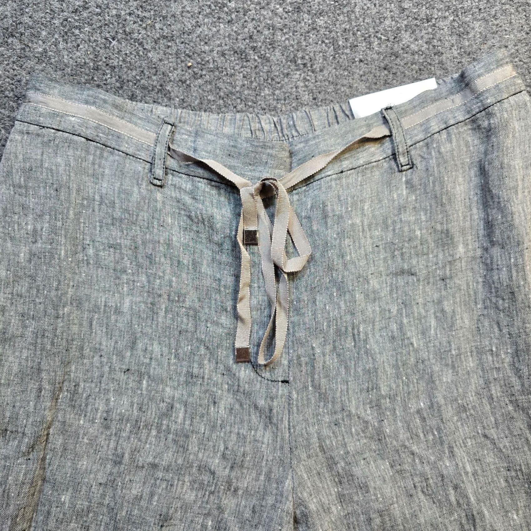 Vintage Chicos Pants Women Size 10 Gray Linen Pull On Straight Lagenlook Career Casual Shirt Pant for Women, Regular, XS? Size 30" / US 8 / IT 44 - 5 Thumbnail