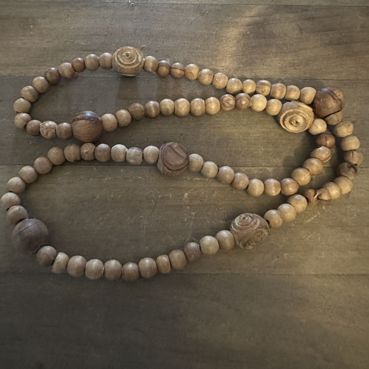 Vintage Vintage carved wooden bead necklace Size ONE SIZE - 2 Thumbnail