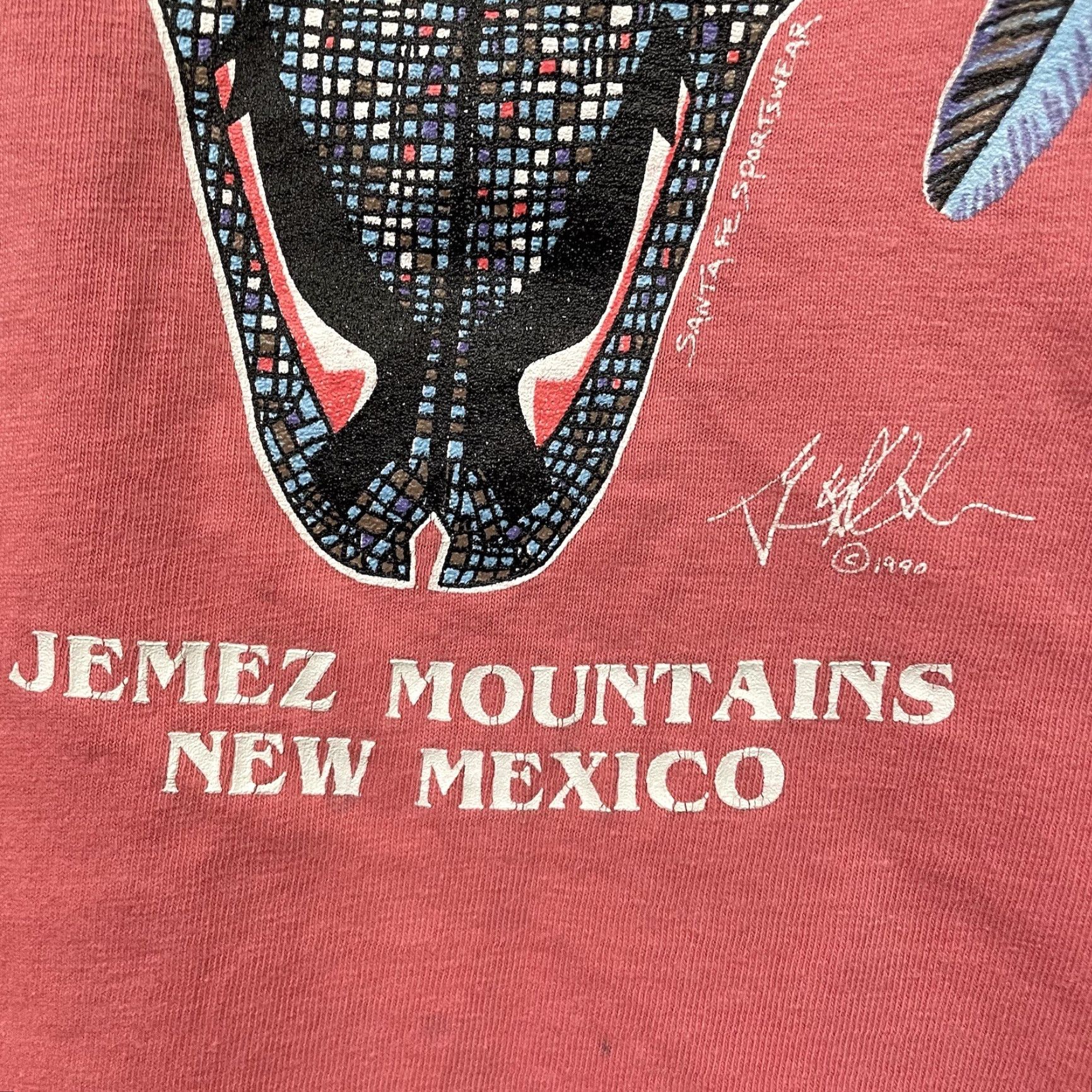 Pinko VINTAGE Jemez Mountains New Mexico 1990 Pink Graphic Tee Unisex M Single Stitch Shirt Size US M / EU 48-50 / 2 - 4 Thumbnail