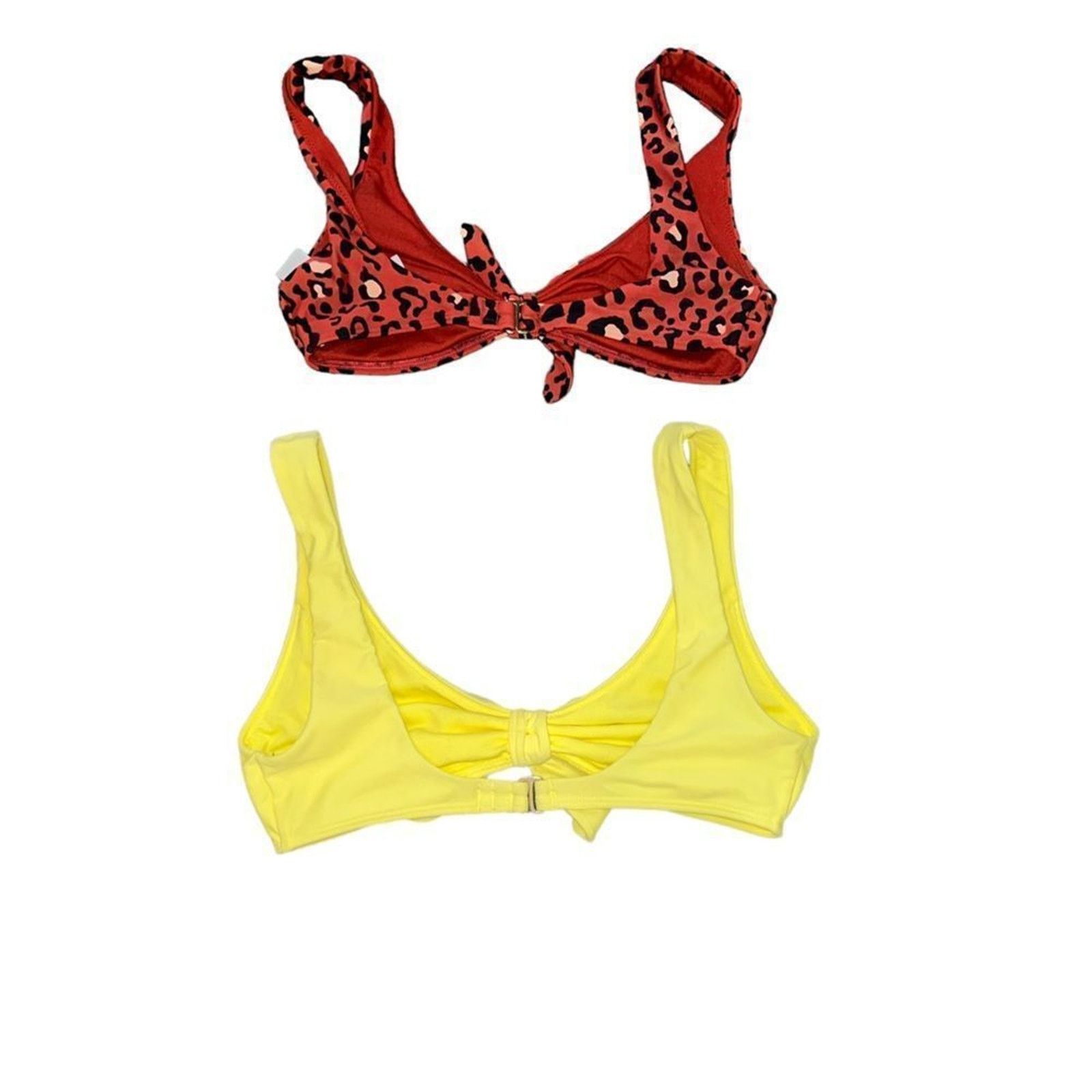 Hollister Hollister Bikini Tops Leopard Print & Yellow Front Tie Set Size XS / US 0-2 / IT 36-38 - 3 Thumbnail