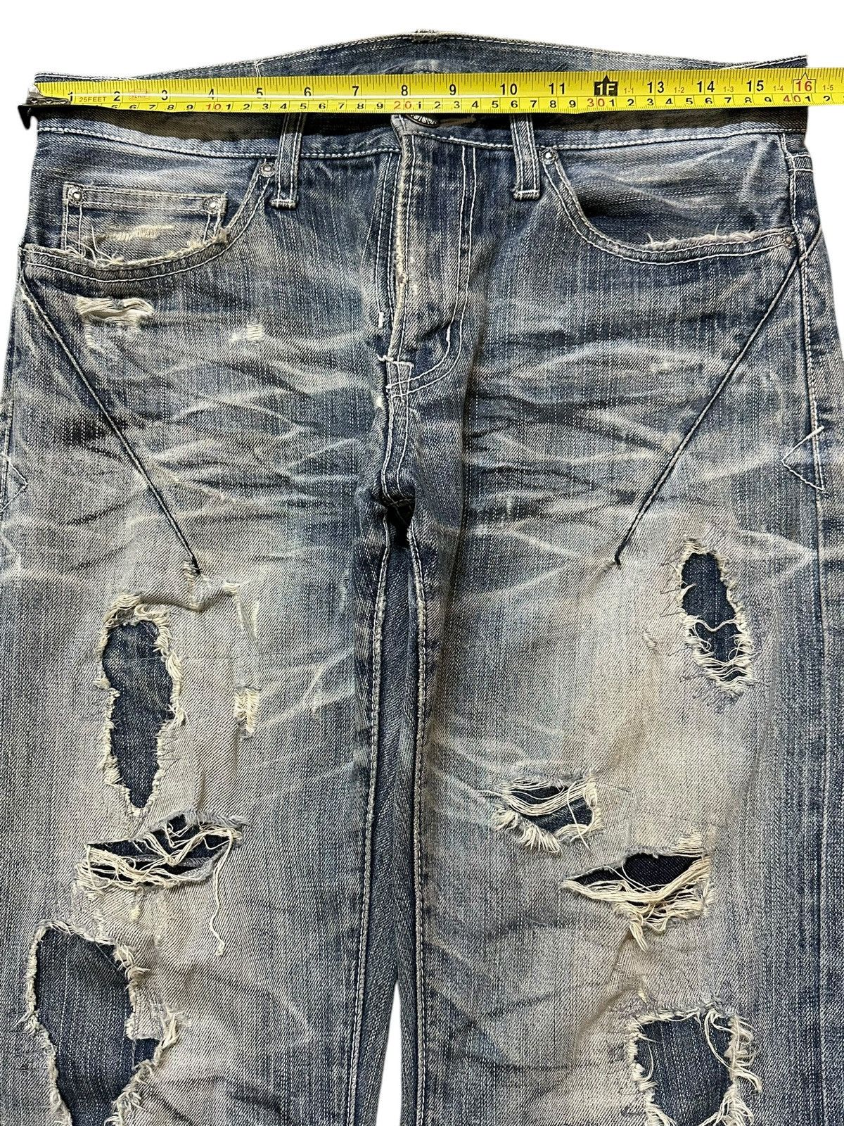 If Six Was Nine Vintage Japanese Brand Blue Faded Distressed Loose Jeans Size US 32 / EU 48 - 11 Thumbnail