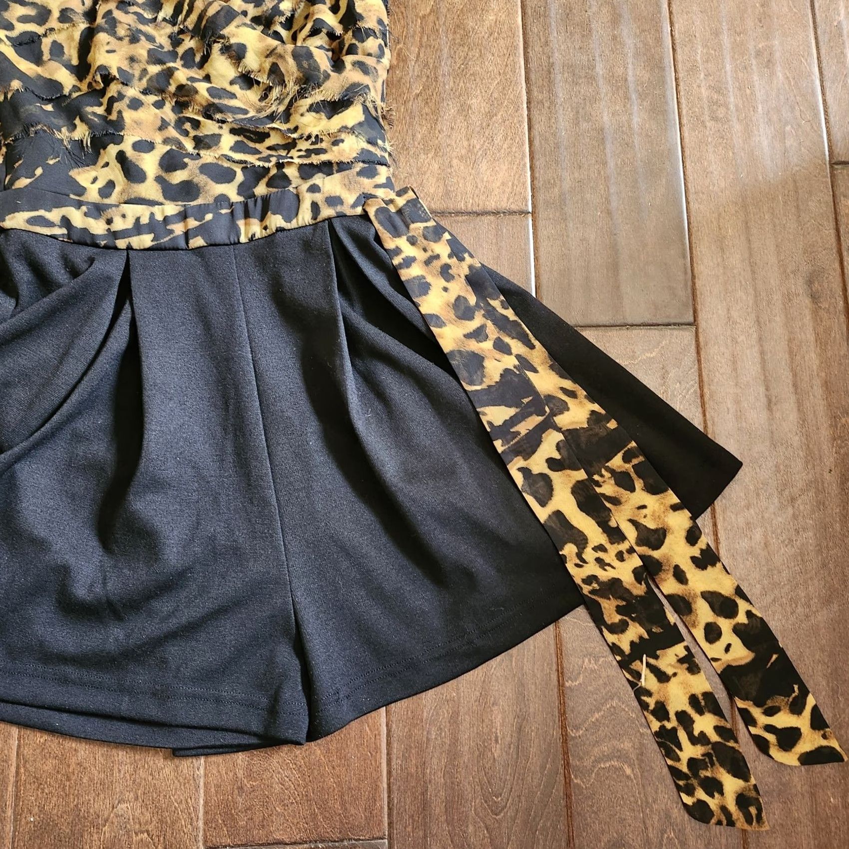 XOXO XOXO Romper - Leopard Print - Juniors - Sleeveless - Zip - Multicolor - 1/2 - One-Piece - Casual/Travel/Party - Teens Women s Womens Size 25" / US 0 / IT 36 - 4 Thumbnail