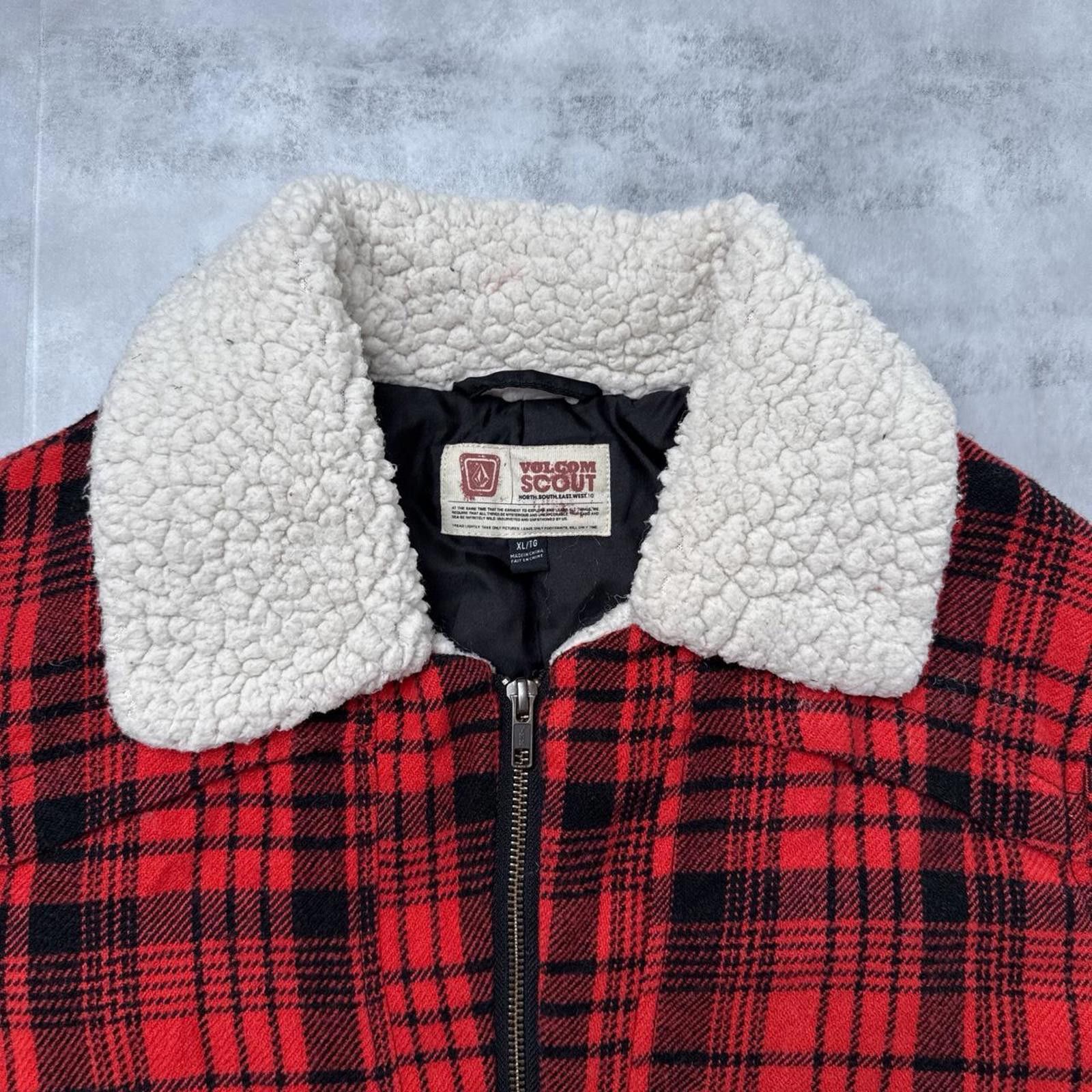 Volcom Y2K Volcom Plaid Sherpa Lime Bomber Zip Up Jacket Size XL / US 12-14 / IT 48-50 - 4 Thumbnail