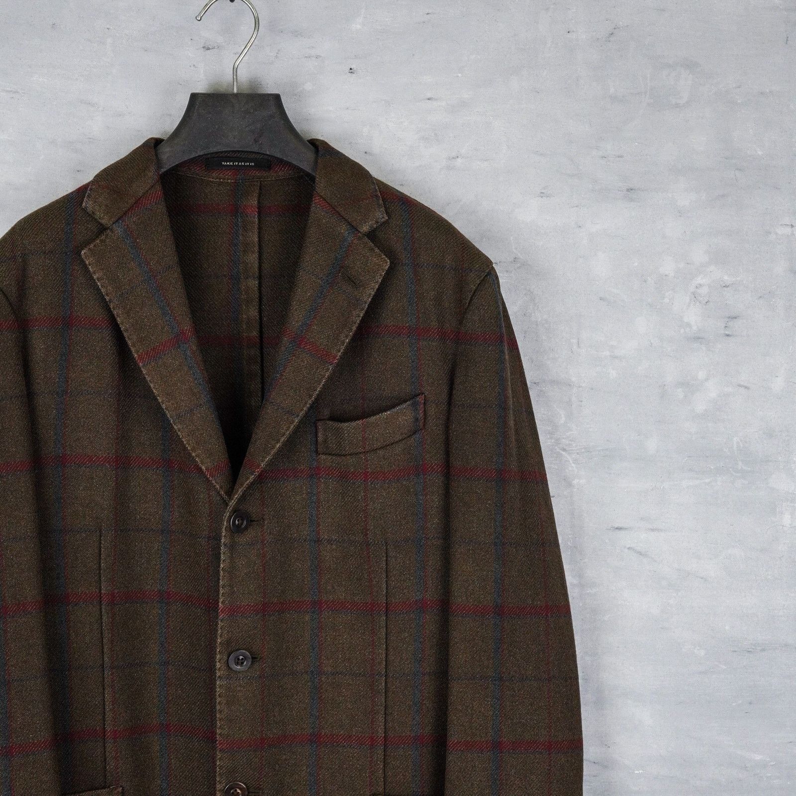 Boglioli Boglioli brown wool blend check lightweight blazer k jacket Size US L / EU 52-54 / 3 - 3 Thumbnail