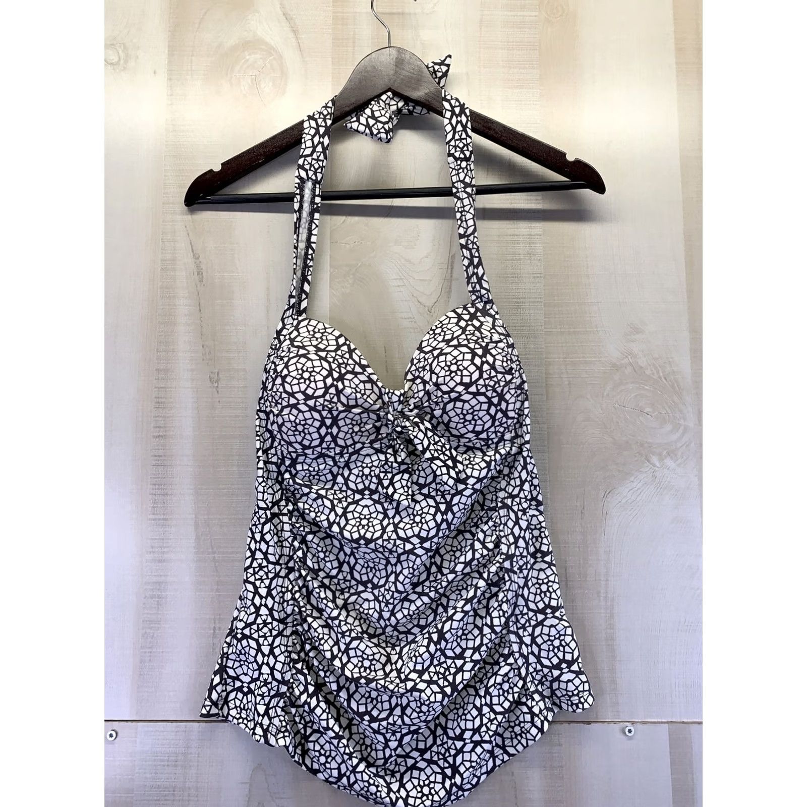 Merona Merona Womens Padded Gray/White Swim Tank Top Size S NWT-7072 Size S / US 4 / IT 40 - 2 Thumbnail