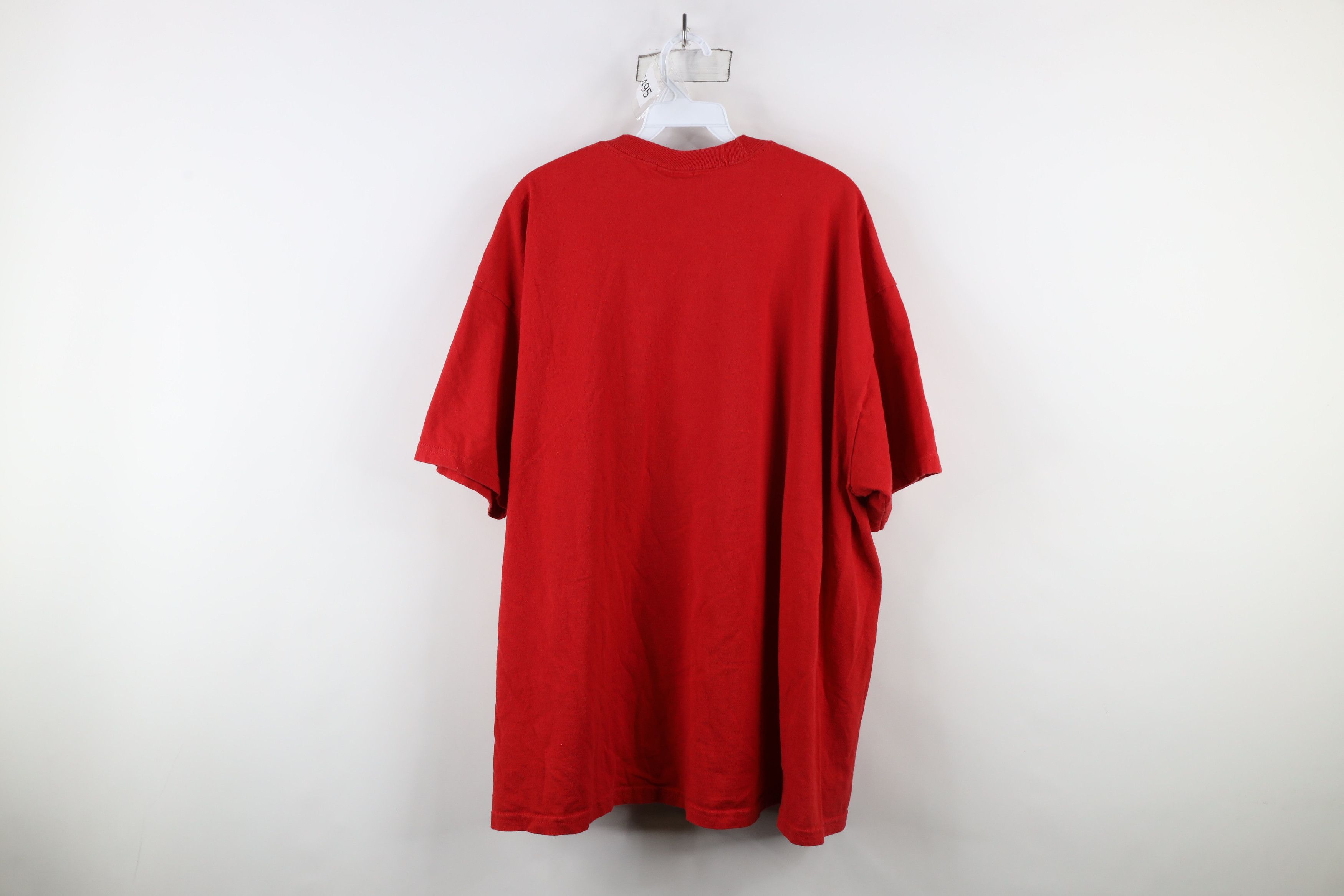 Vintage Vintage 90s Streetwear Distressed Blank Cotton T-Shirt Red Size US XXL / EU 58 / 5 - 9 Thumbnail