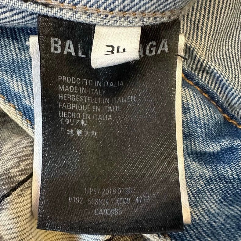 Balenciaga Oversized Graffiti Denim Jacket by Balenciaga-2505 Size S / US 4 / IT 40 - 4 Thumbnail