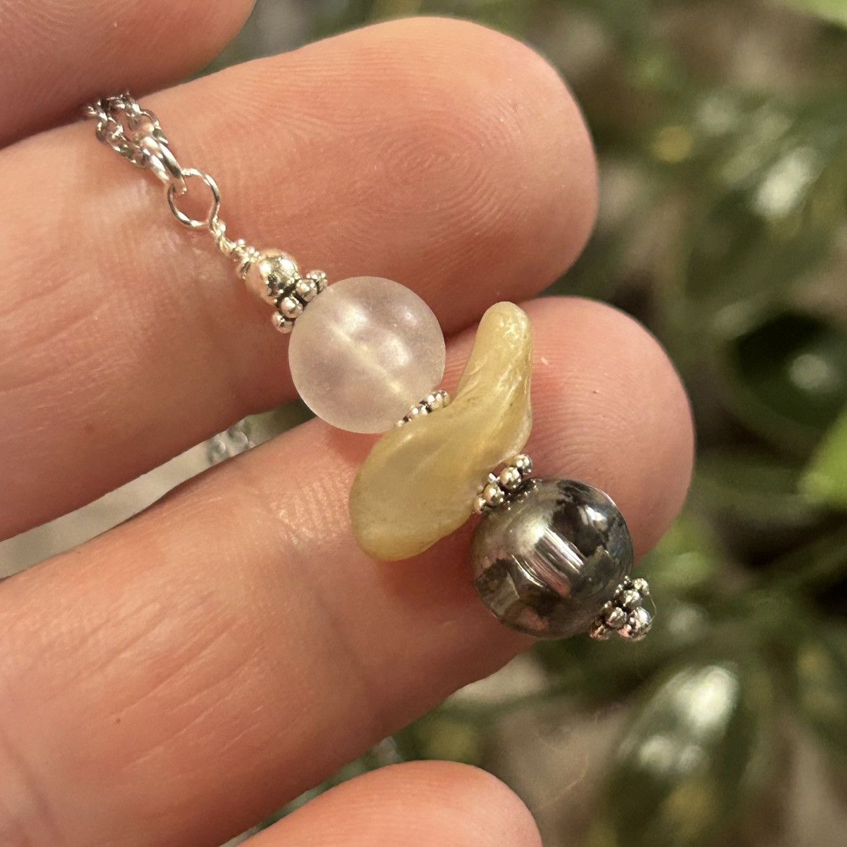 Handmade Handcrafted vintage bead drop pendant on chain necklace Size ONE SIZE - 1 Thumbnail