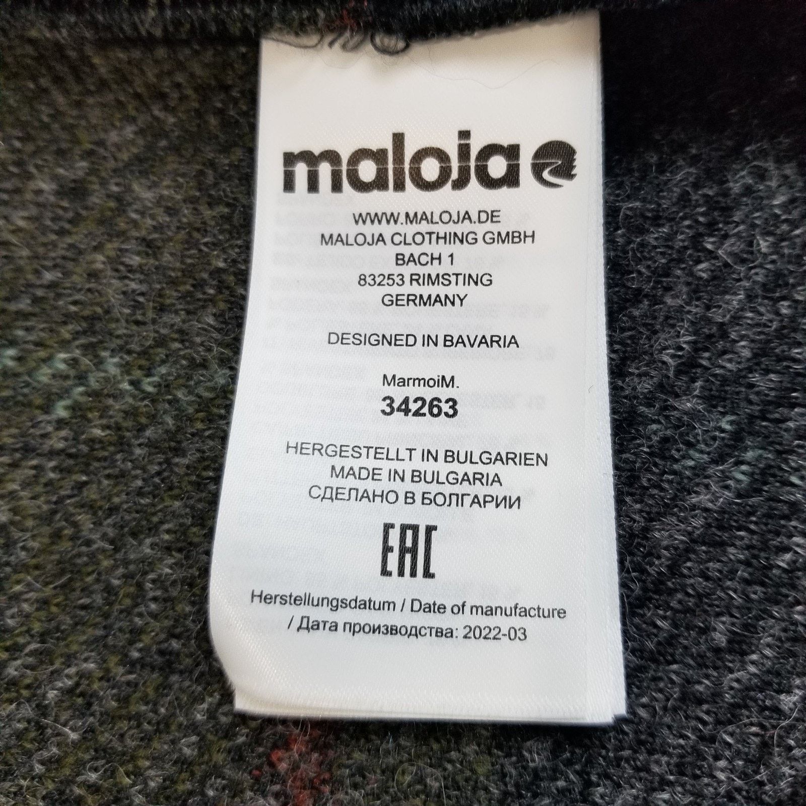 Maloja Maloja Jacket MarmoM Mens Large Green Black Plaid Wool Zip Size US L / EU 52-54 / 3 - 6 Thumbnail