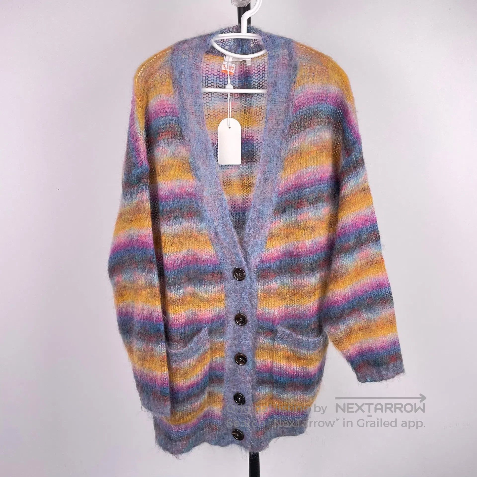 chloma Chloe Mohair rainbow striped sweater cardigan jacket| Size US XS / EU 42 / 0 - 1 Thumbnail