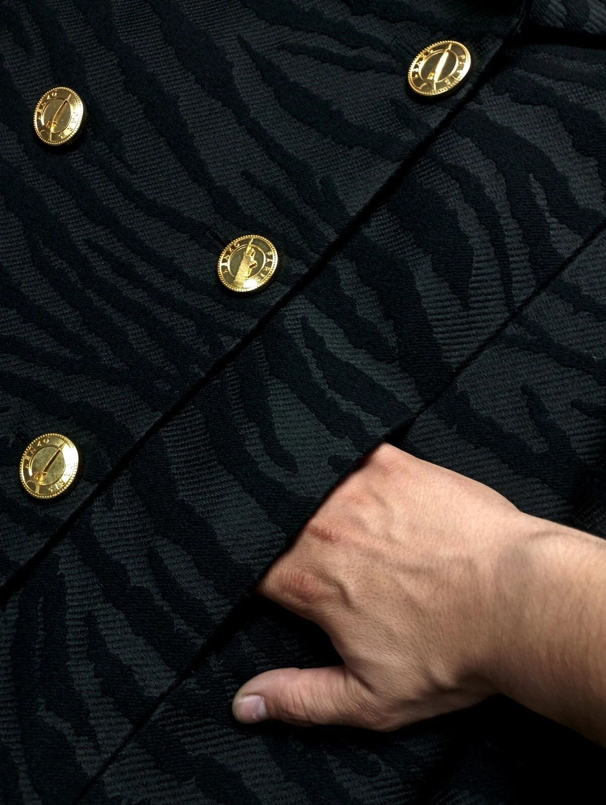 H&M × Kenzo Kenzo Paris x H&M Women’s Wool Coat Tiger Pattern Black Size XS / US 0-2 / IT 36-38 - 10 Thumbnail