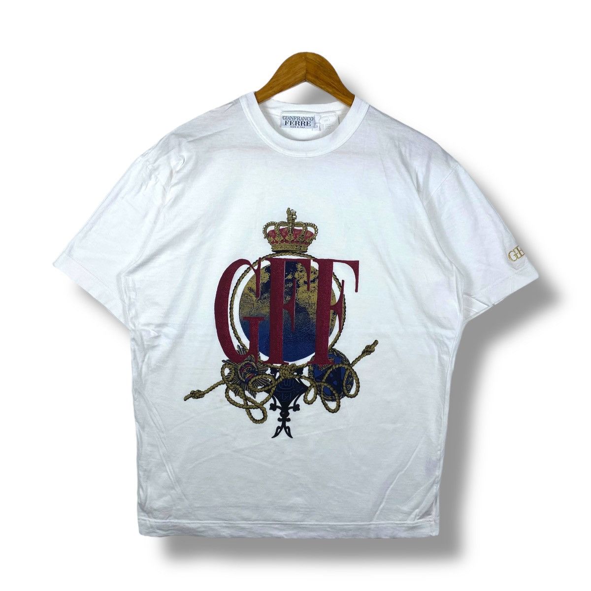 Gianfranco Ferre × Vintage Vintage GIANFRANCO FERRE Italian Designer Gff World Tee Size US M / EU 48-50 / 2 - 1 Thumbnail
