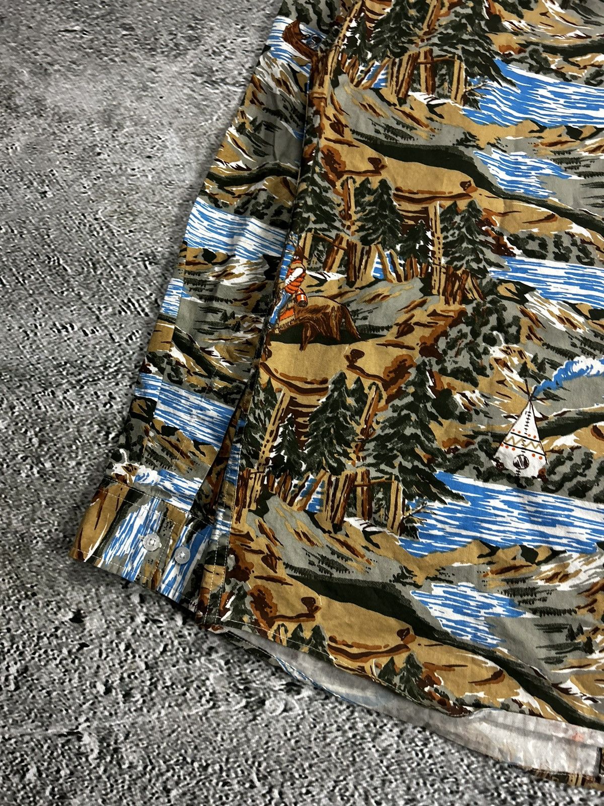 Stussy Stussy shirt landscape print button up canoe outdoor vintage Size US XL / EU 56 / 4 - 14 Thumbnail