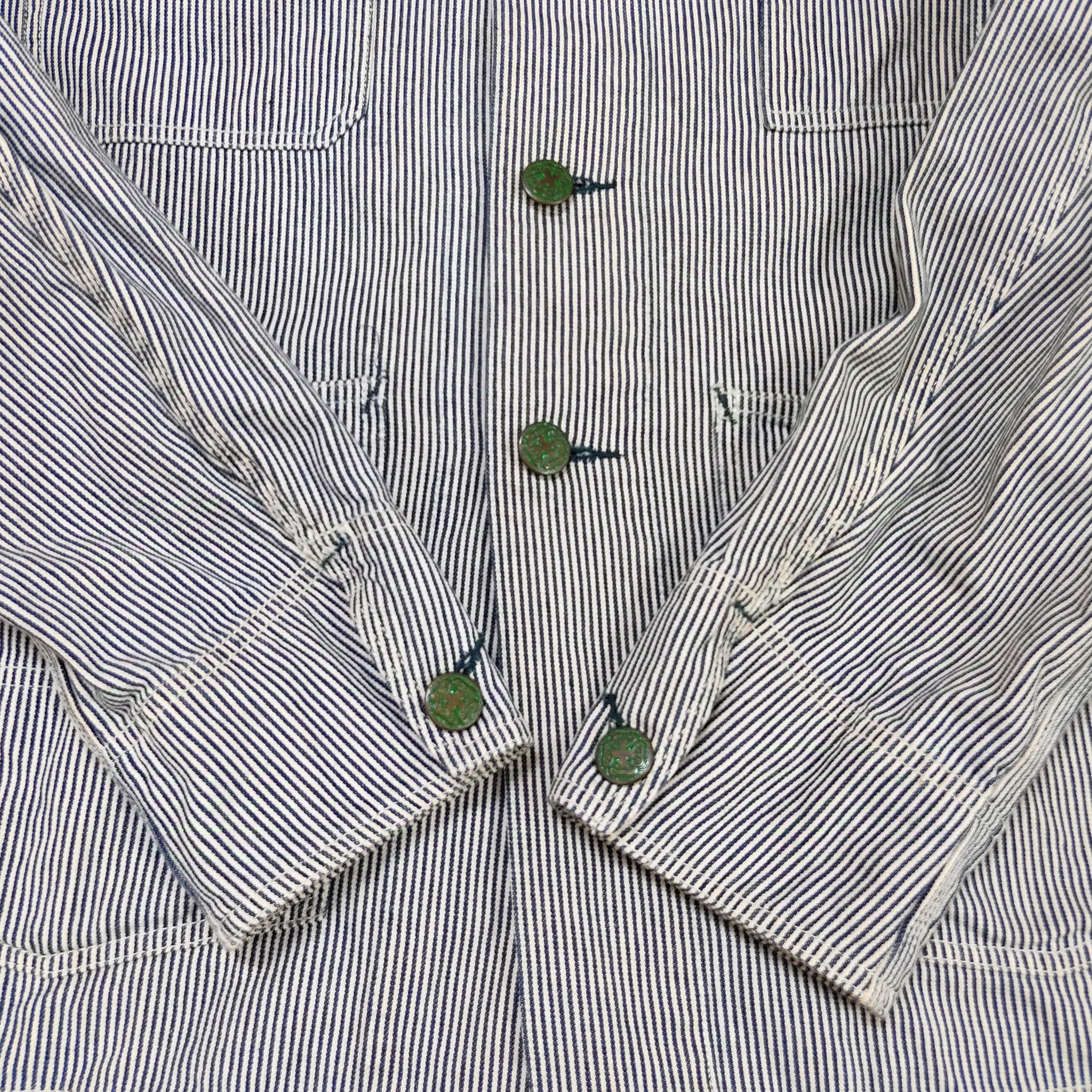 Oshkosh Vintage OSHKOSH Hickory Stripe Denim Chore Jacket Size US L / EU 52-54 / 3 - 10 Thumbnail