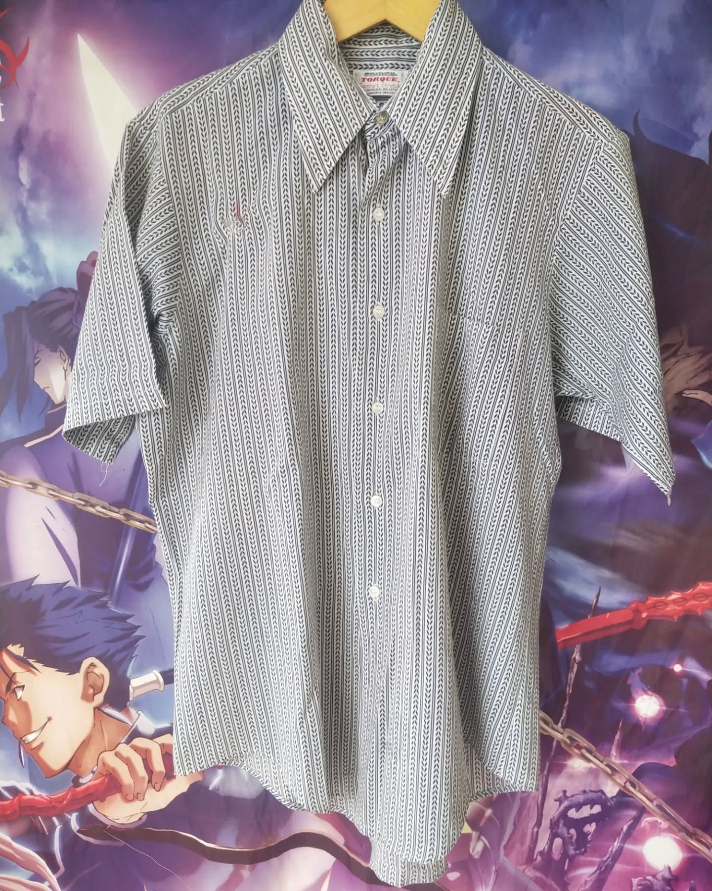 Vintage True Vintage Manhattan TORQUE Patterned Short Sleeve Shirt Size US L / EU 52-54 / 3 - 1 Thumbnail