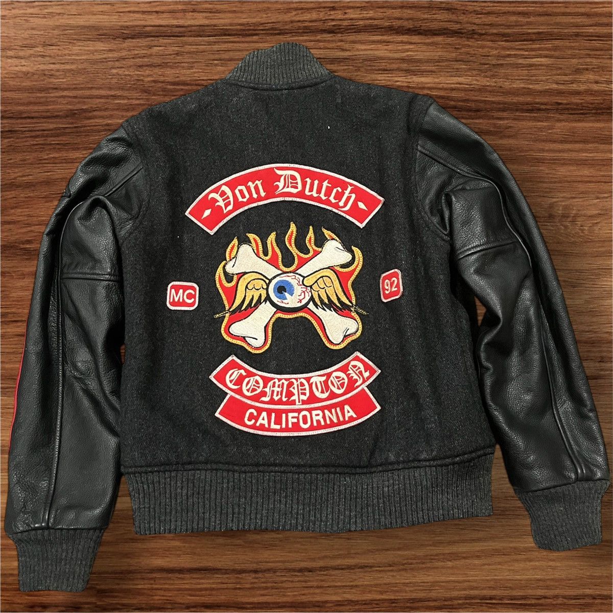 Rare von dutch y2k leather jacket