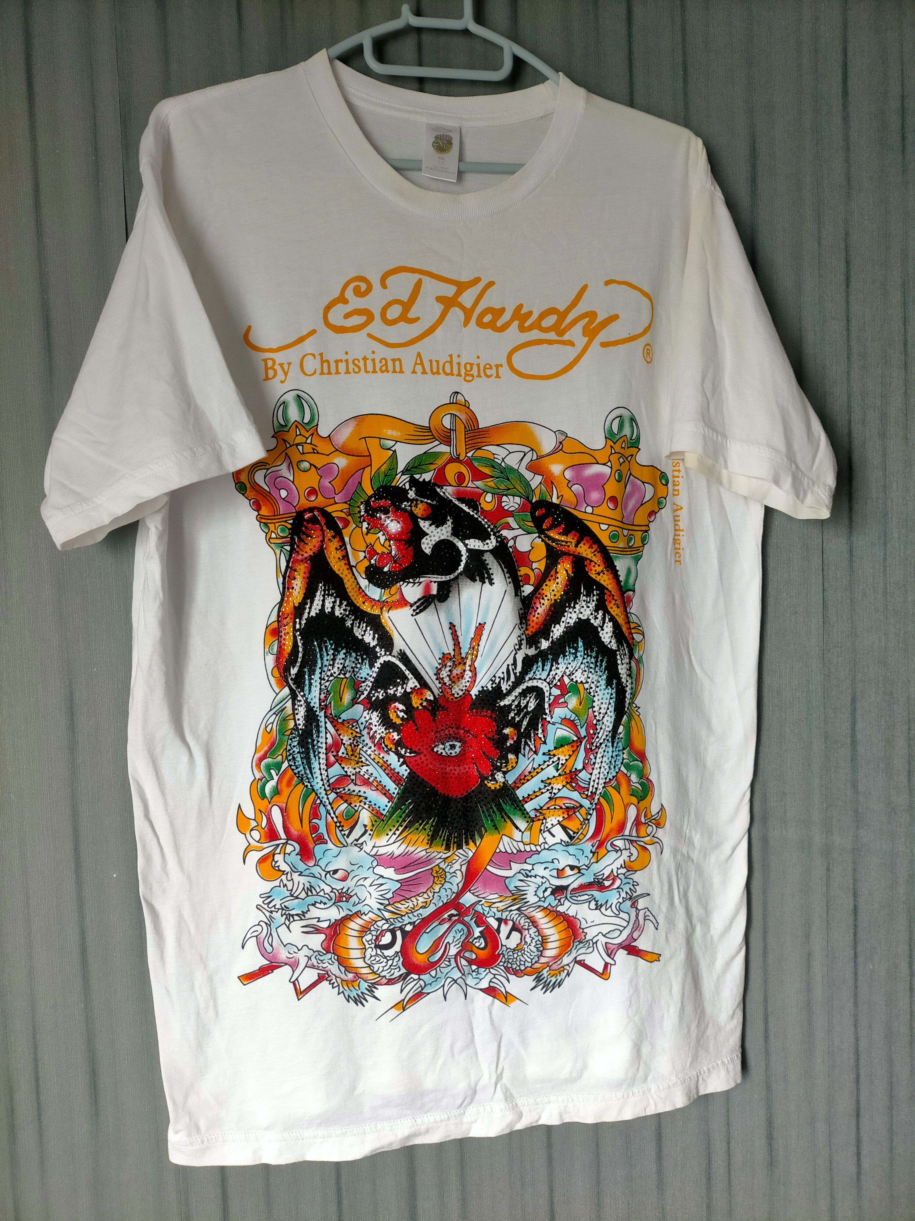 Ed Hardy Ed Hardy By Christian Audigier White T-shirt Size US XL / EU 56 / 4 - 3 Thumbnail