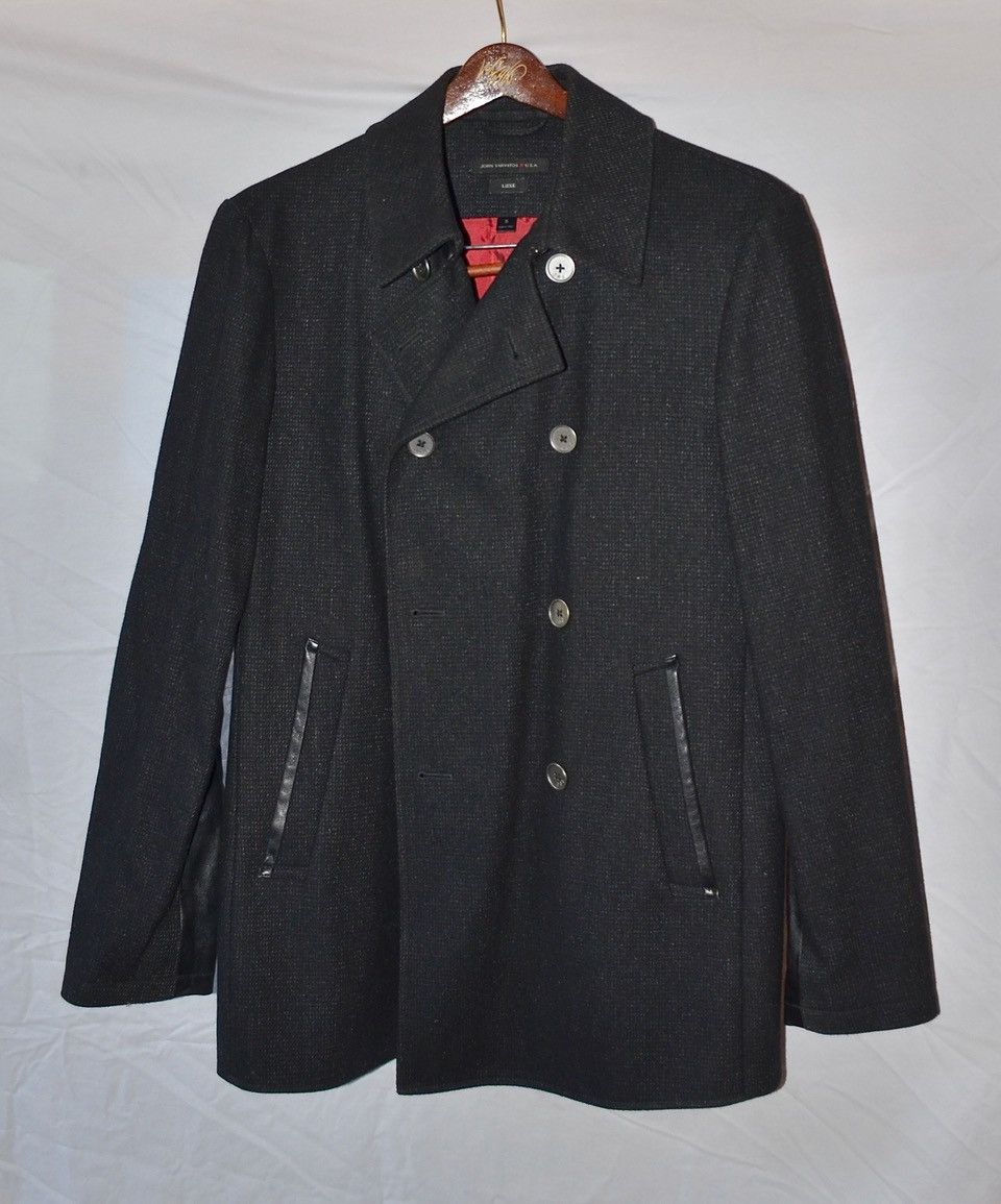 John Varvatos John Varvatos Luxe Peacoat Leather Trim Black Small Size US S / EU 44-46 / 1 - 2 Thumbnail