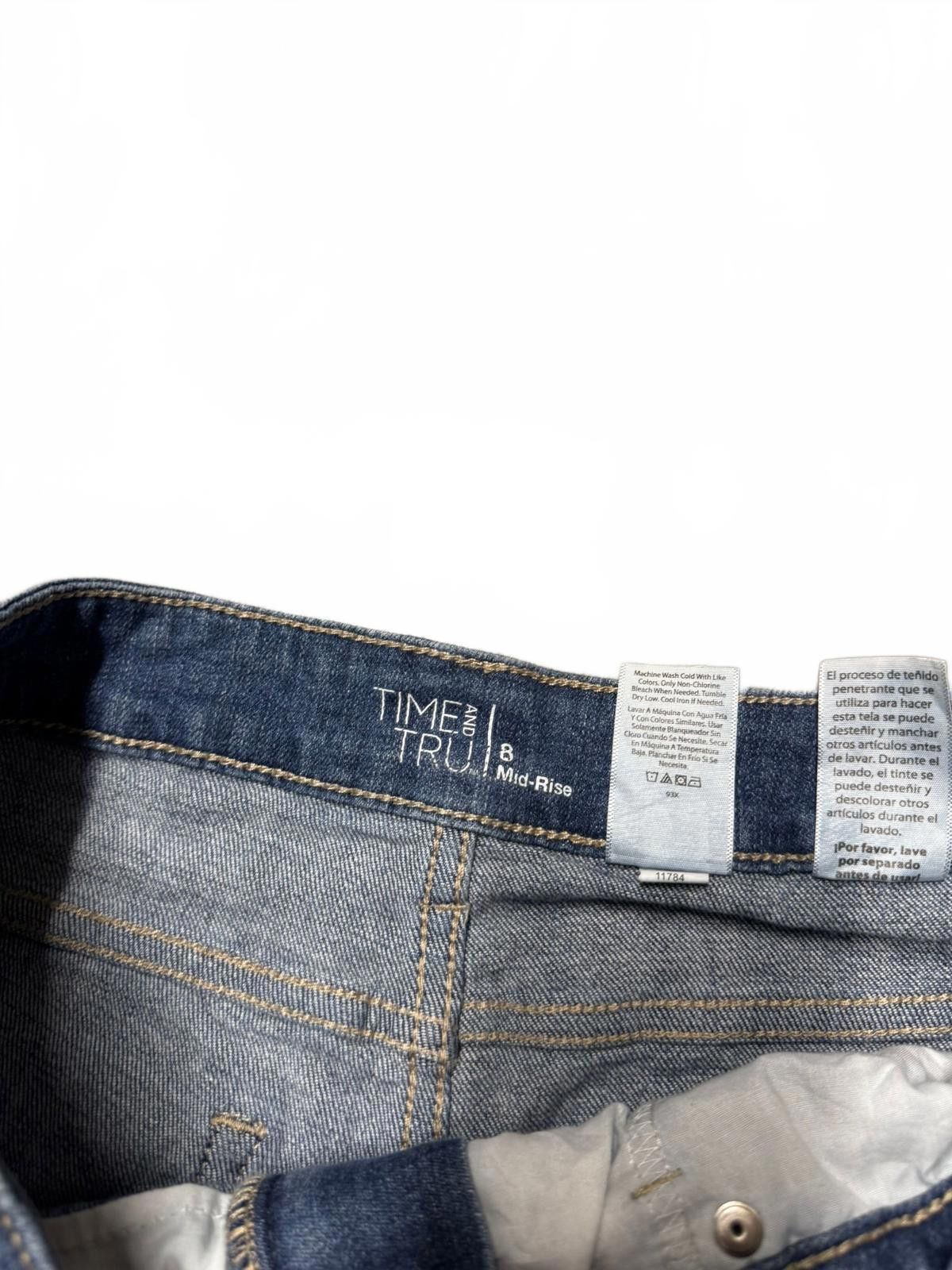 Designer Time and Tru Mid-Rise Distressed Denim Shorts Size 27" / US 4 / IT 40 - 4 Thumbnail