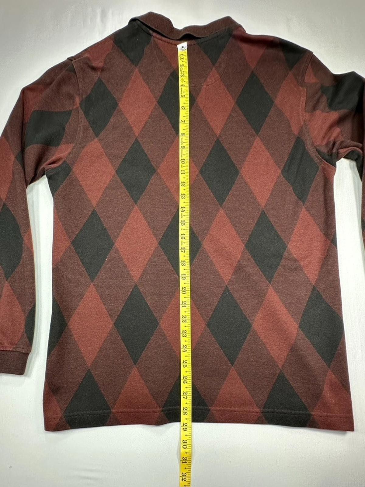 Van Heusen Van Heusen Cotton Blend 1/4 Button Argyle Sweater Red L Size US L / EU 52-54 / 3 - 5 Thumbnail