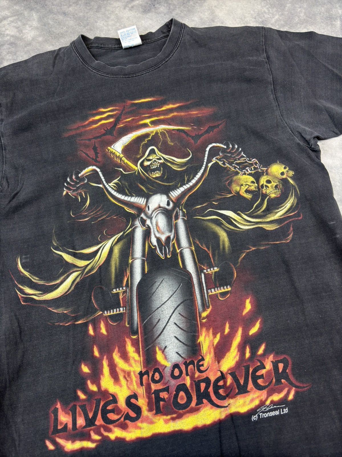 Japanese Brand × Vintage Vintage Y2K Wild Bikers Hell Time Ghost Rider Rock T shirt Size US M / EU 48-50 / 2 - 3 Thumbnail