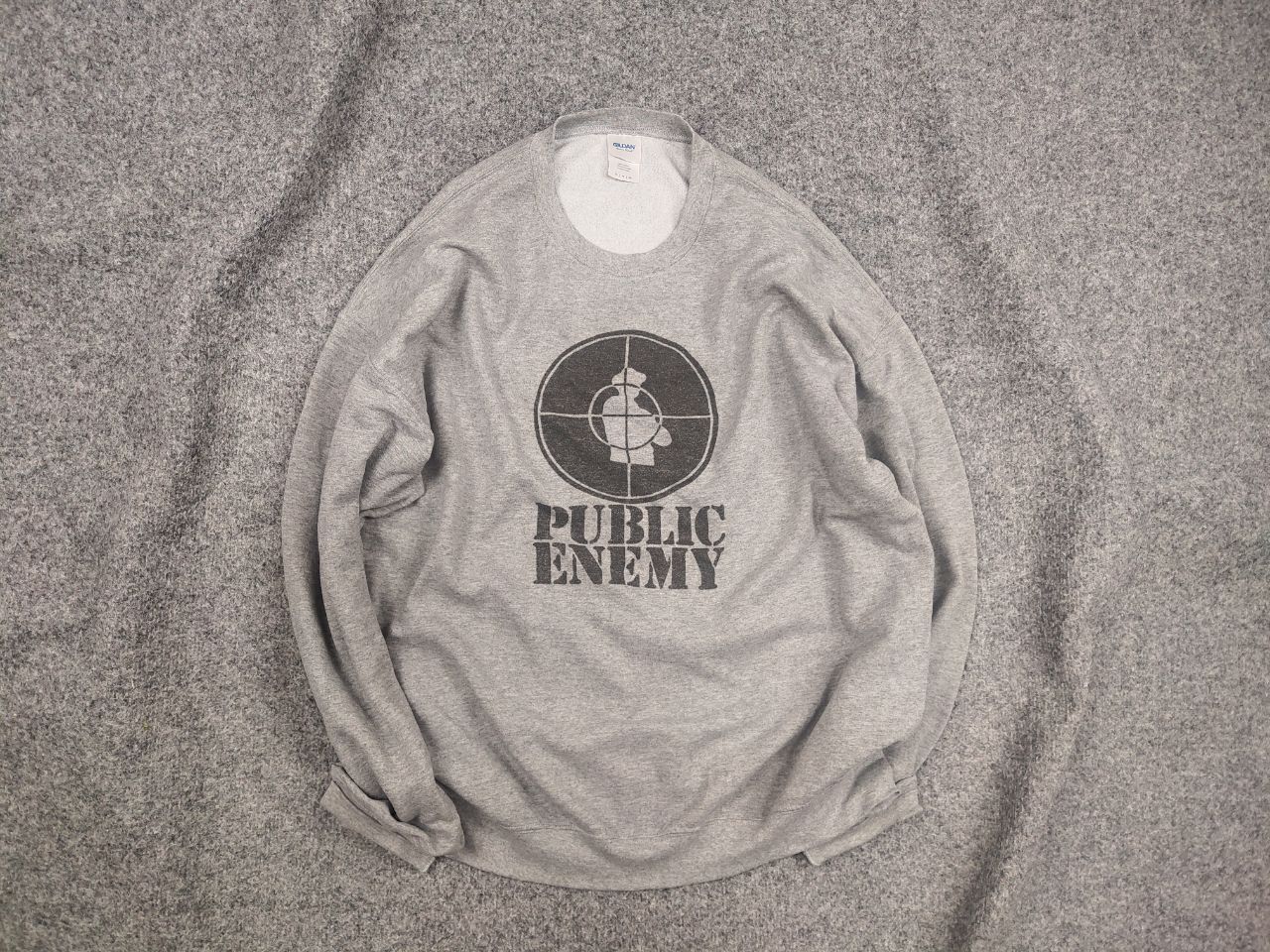 Public Enemy Vintage Public Enemy Target Logo Gray Crew chek Sweatshirt Size US XL / EU 56 / 4 - 1 Thumbnail