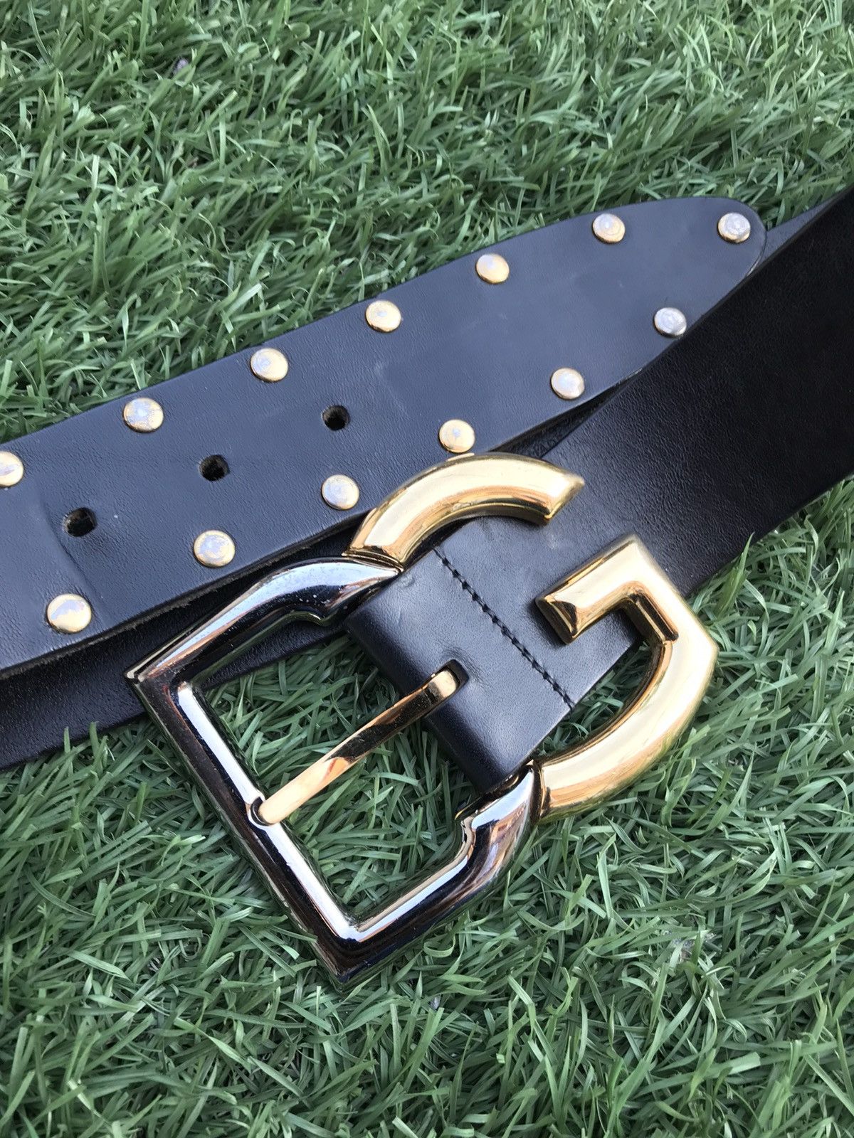 Dolce & Gabbana Dolce & Gabbana Silver/Gold Black Leather D&G Belt Size ONE SIZE - 9 Thumbnail