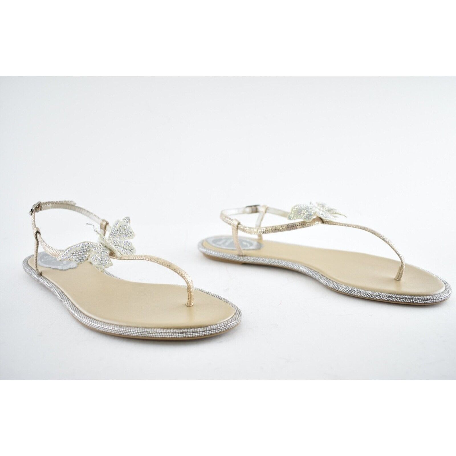 Rene Caovilla Rene Caovilla Blush Lizard Butterfly Strass Flat Thong Ankle Size US 8.5 / IT 38.5 - 4 Thumbnail