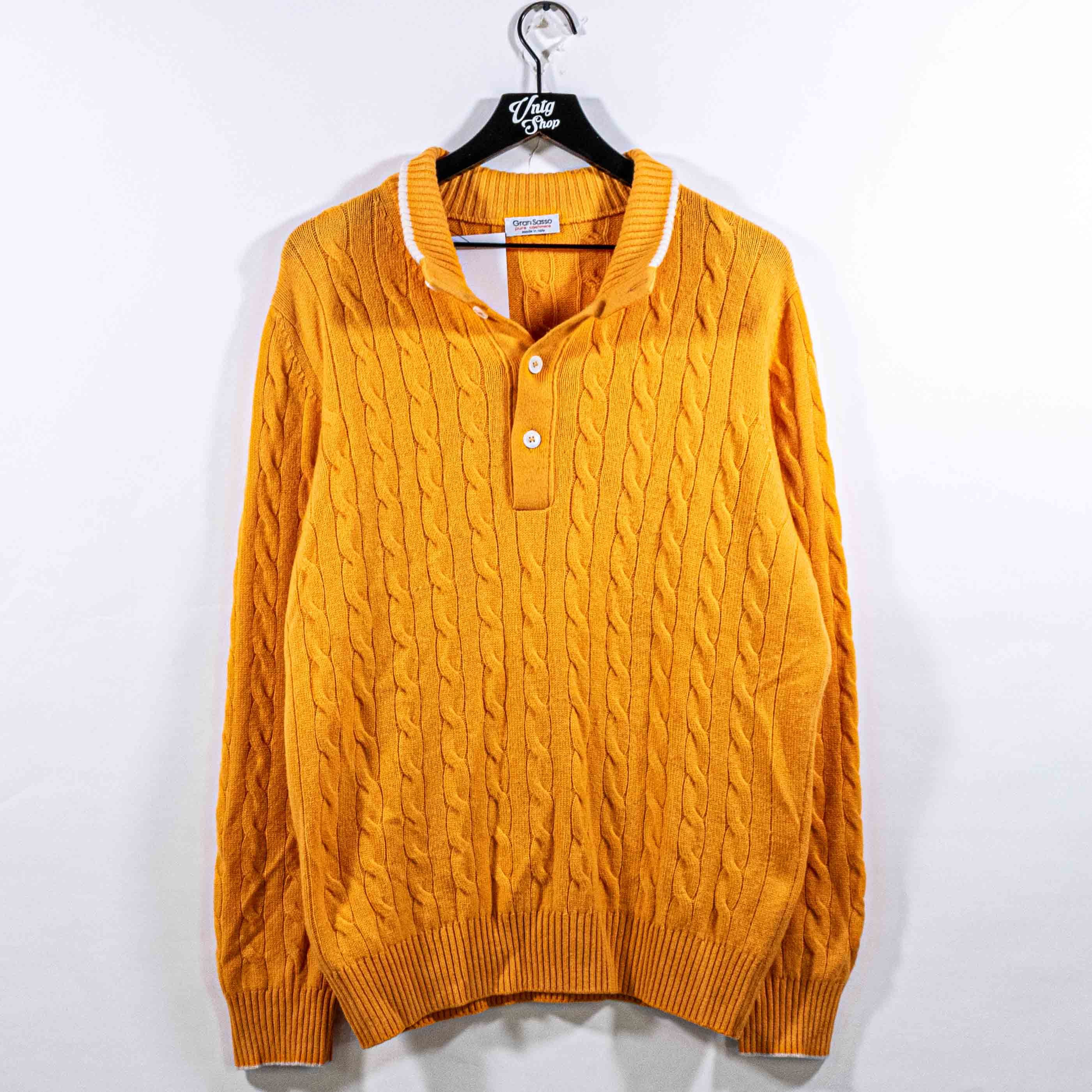 Gran Sasso Gran Sasso Pure Cashmere Cable Knit Collared Sweater Italy Size US L / EU 52-54 / 3 - 1 Thumbnail