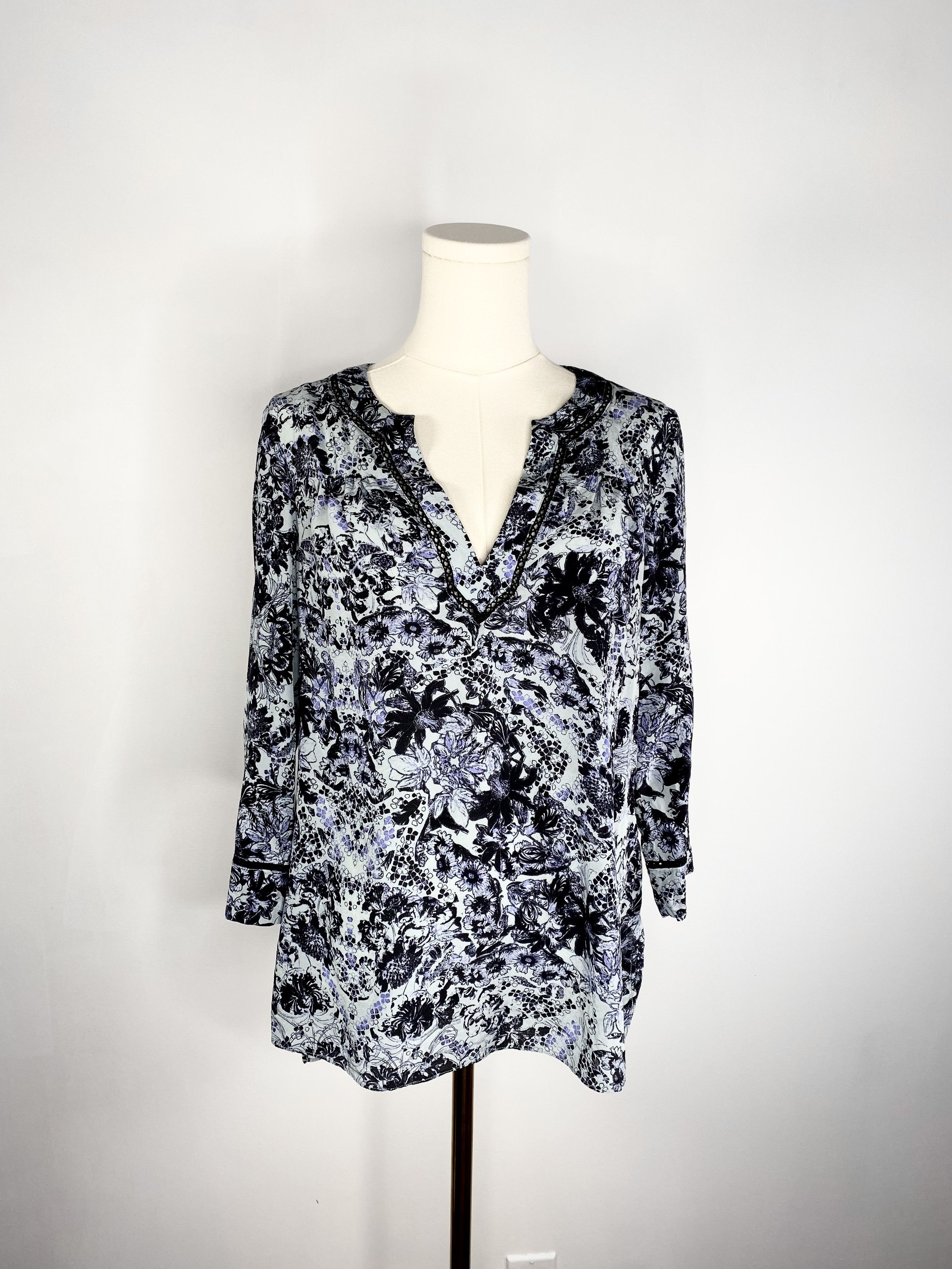 Rebecca Taylor Rebecca Taylor - Blue Long Sleeve Tunic Size S / US 4 / IT 40 - 1 Thumbnail