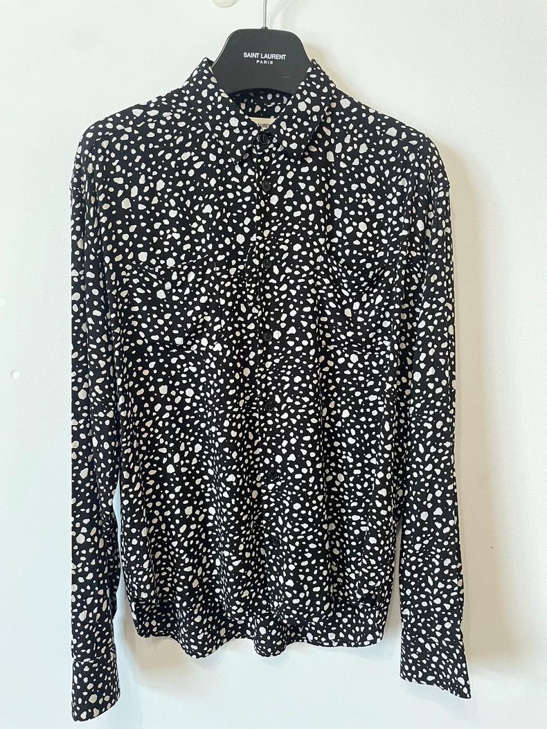 Saint Laurent Paris Saint Laurent Paris Saint Laurent Long Sleeve Shirt with P Size US M / EU 48-50 / 2 - 1 Thumbnail
