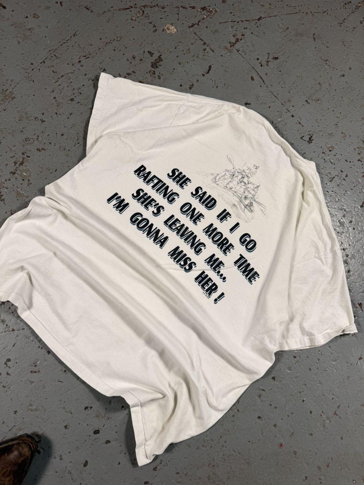 Vintage Vintage IF I GO RAFTING ONE MORE TIME SHE'S LEAVING ME Size US XL / EU 56 / 4 - 2 Thumbnail