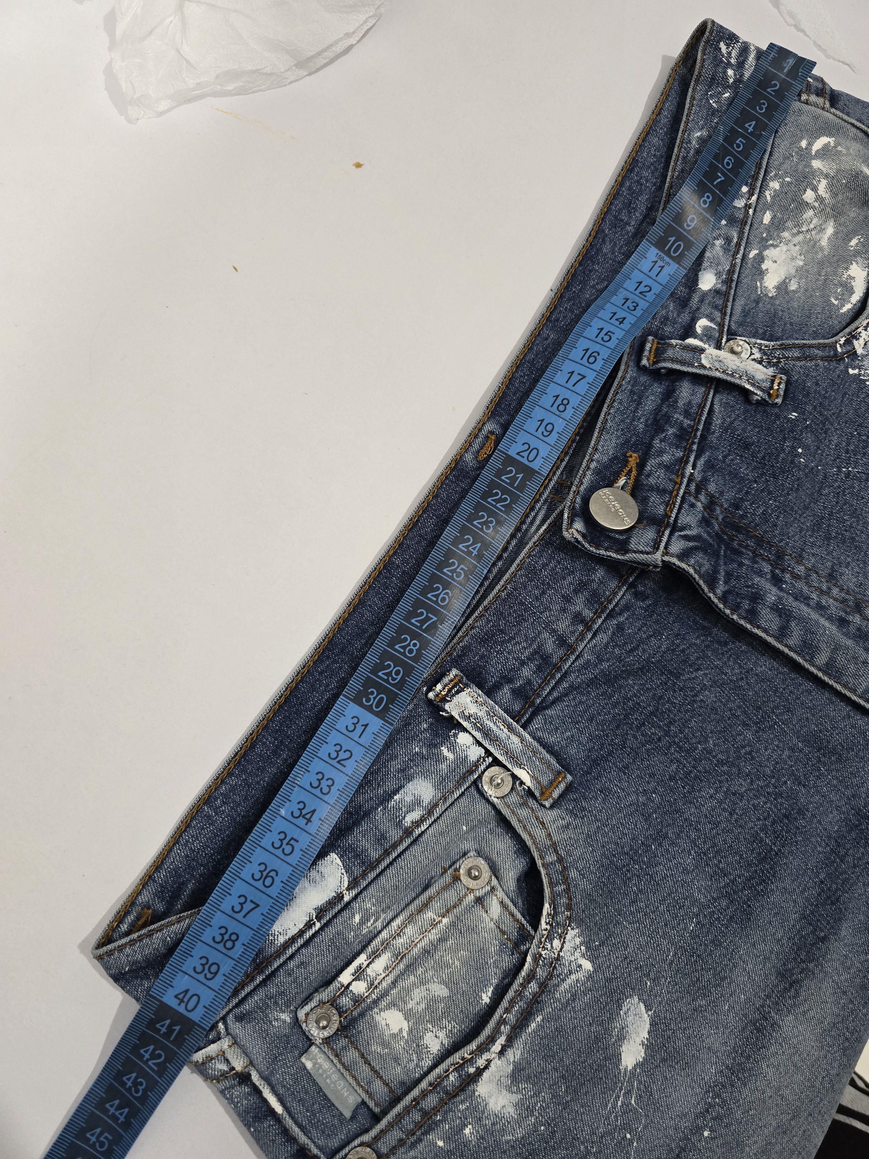 Iceberg ICEBERG Vintage no waist printed jeans made in Italy, MEDIUM Size 29" - 14 Thumbnail